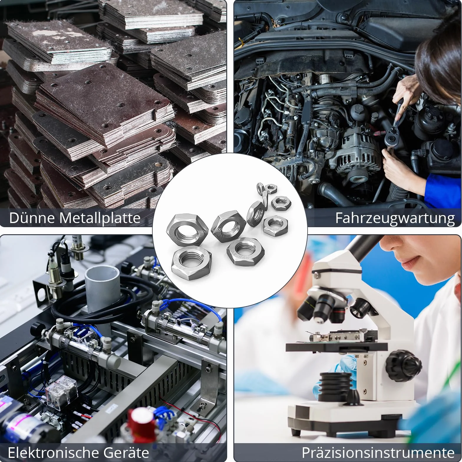 ORTAVA Dadi Esagonali M6 Bassi con Smusso 50 Pezzi DIN 439/ISO 4035 Acciaio Inox A2 V2A