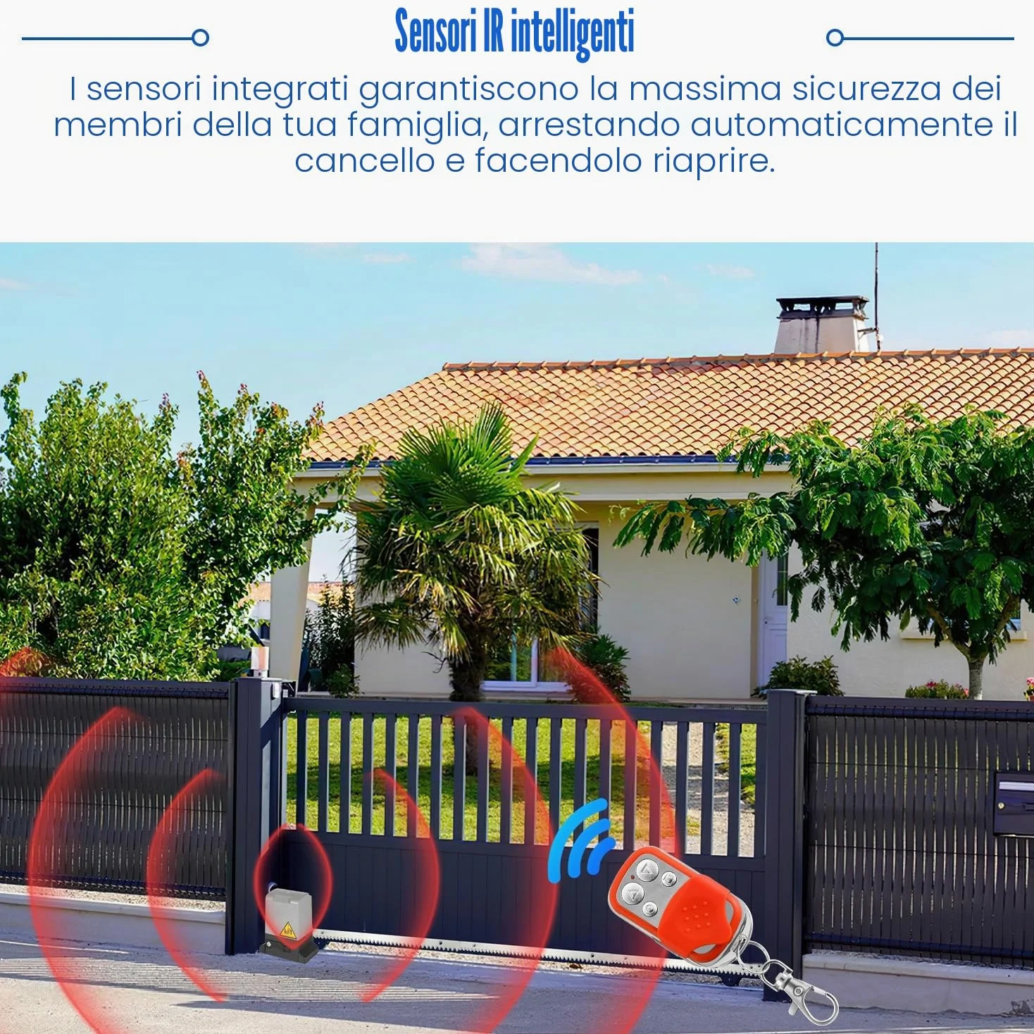800kg 370W Smart WiFi Kit Automazione Cancello Scorrevole, Motore Cancello Scorrevole per Porte Fino a 12 m, con 2 Telecomandi, Cremagliera da 4 m e 2 chiavi