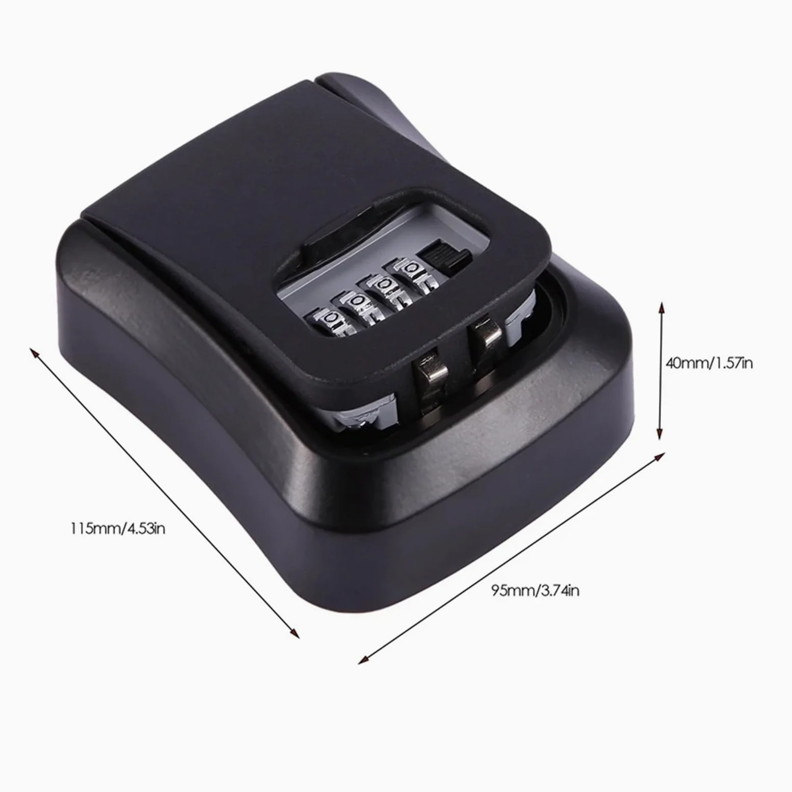 Cassetta Chiavi con Codice 3X Black Password Key Lock Box Wall Mounted Zinc Alloy Weatherproof 4 Digit Combination Storage