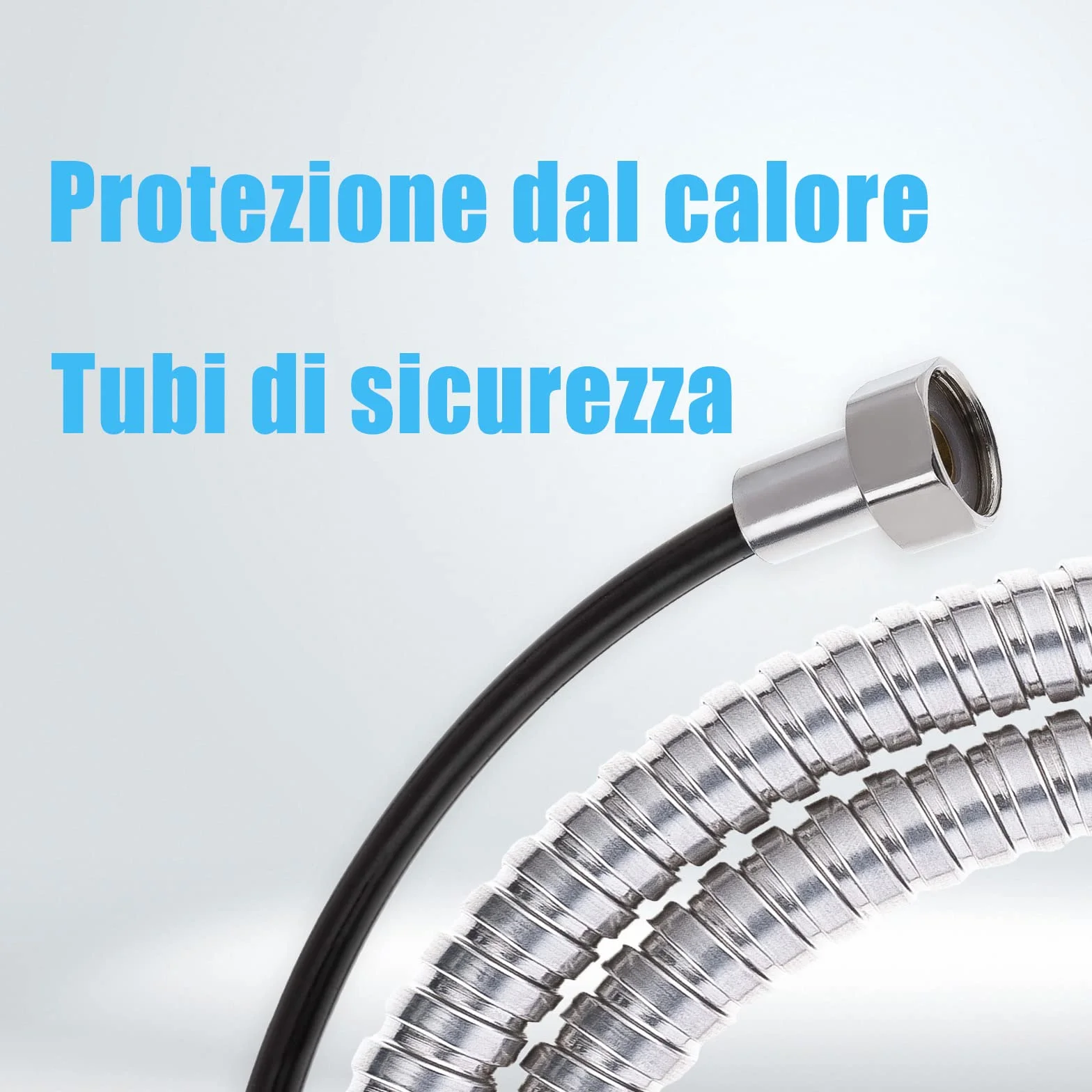 Soffione Multifunzionale+Tubo Doccia Universale 3 Modelli di Uscita,Ugello in Silicone Resistente al Calcare e Allo Sporco,Finitura Cromata,Facile da Installare e Pulire (Tre Marce-06605)