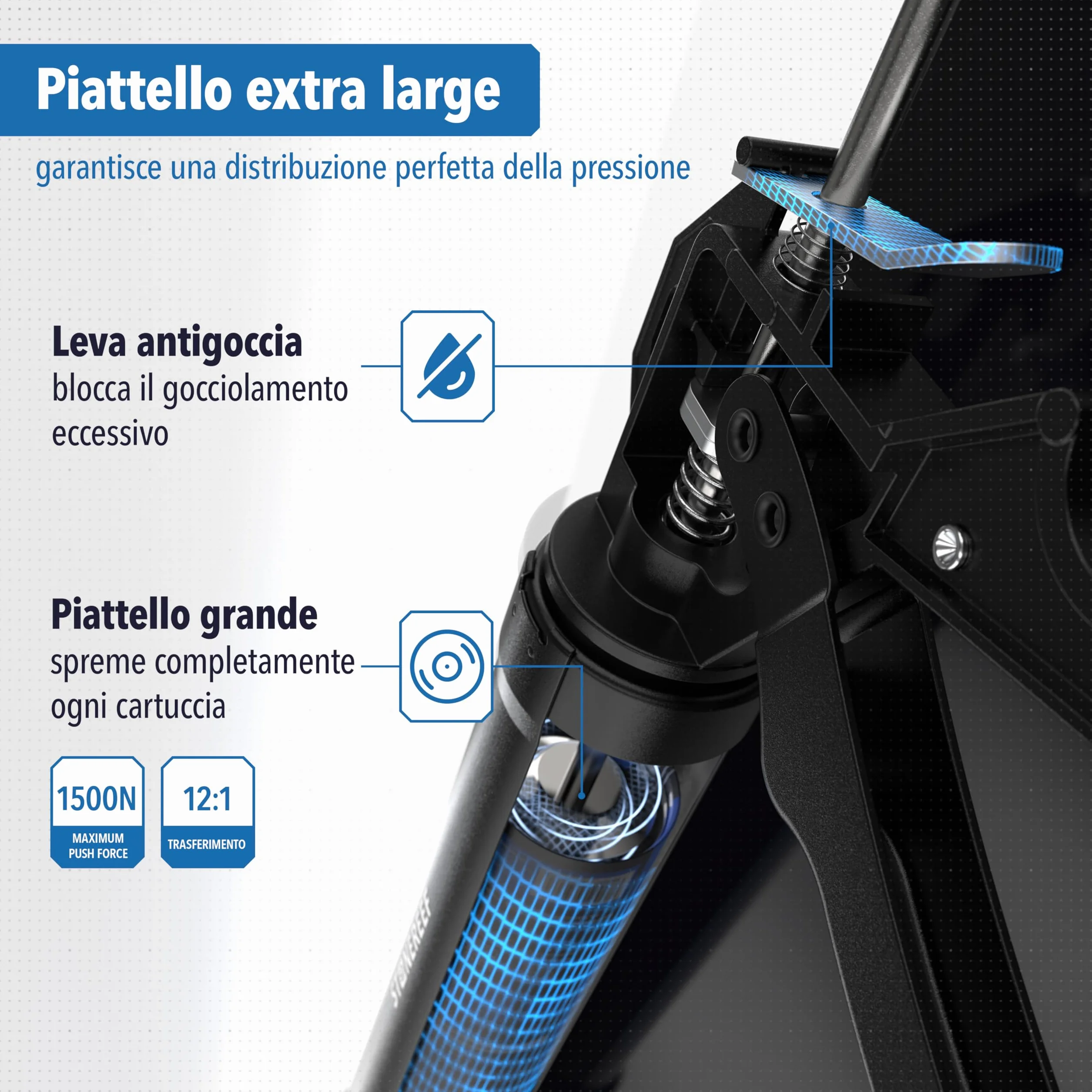 Pistola a cartuccia professionale 9" in metallo pressa per silicone