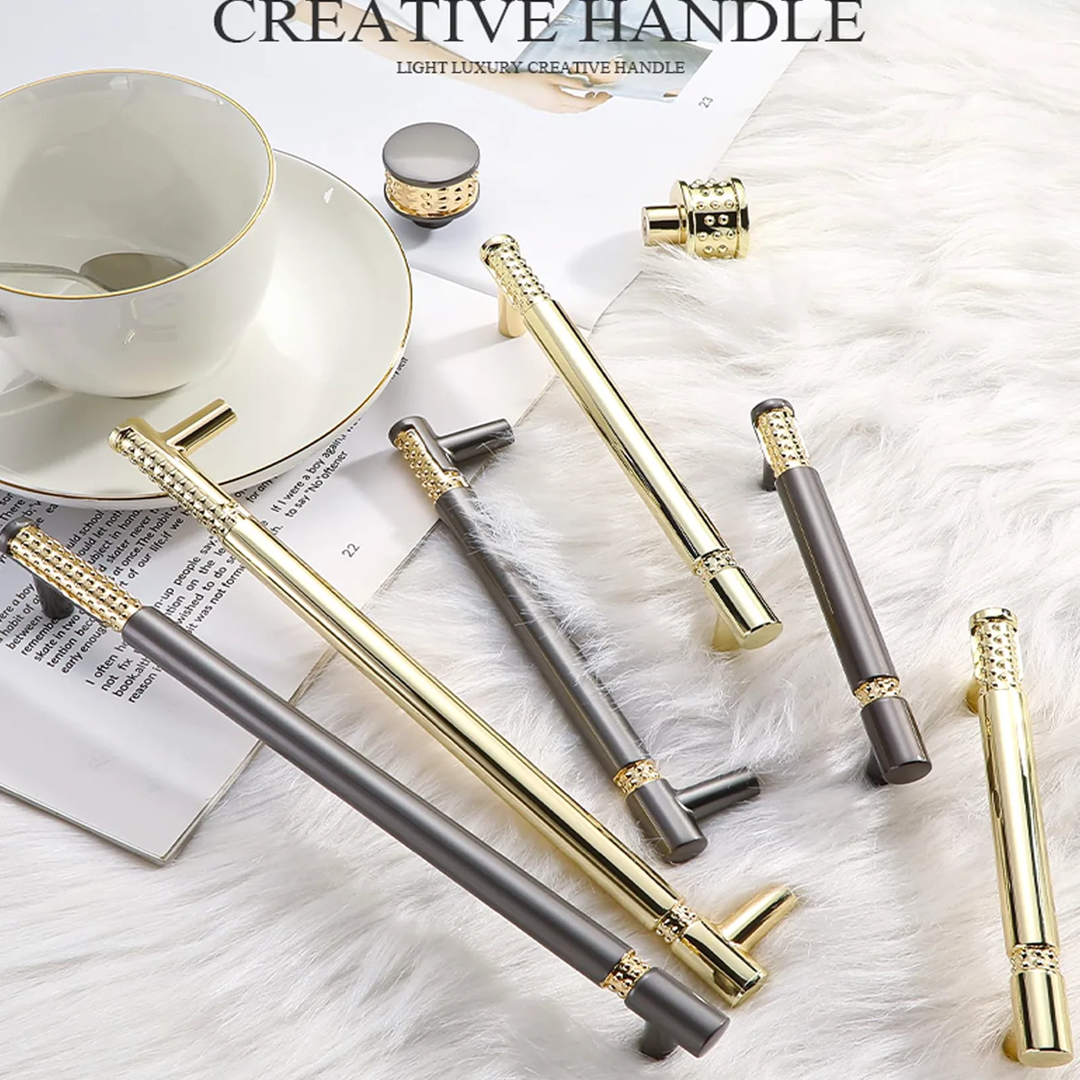 6 Pezzi Maniglie per Mobili da Cucina 96mm, Oro Maniglia per Cassetti Dorate Tiretti Cassetto Moderni in Lega di Zinco Maniglie Armadio Porte per Camera da Letto Guardaroba Comò