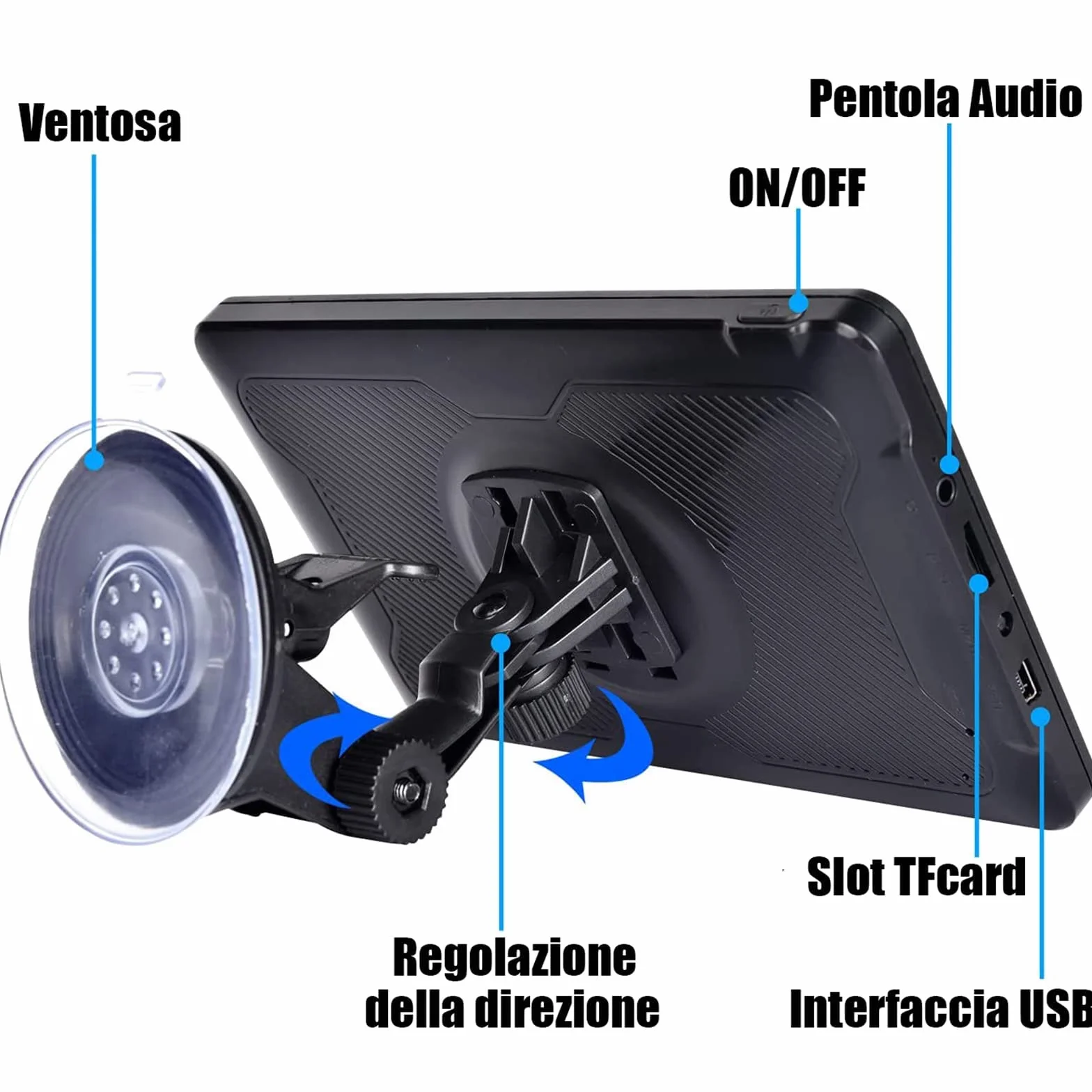 GPS Bluetooth Navigatore Satellitare per Auto, 7 Pollici 2023 Navigatore Satellitare per Camion con Bluetooth, Avviso Traffico Vocale, Aggiornamenti Gratuiti Delle Europa Mappa a vita