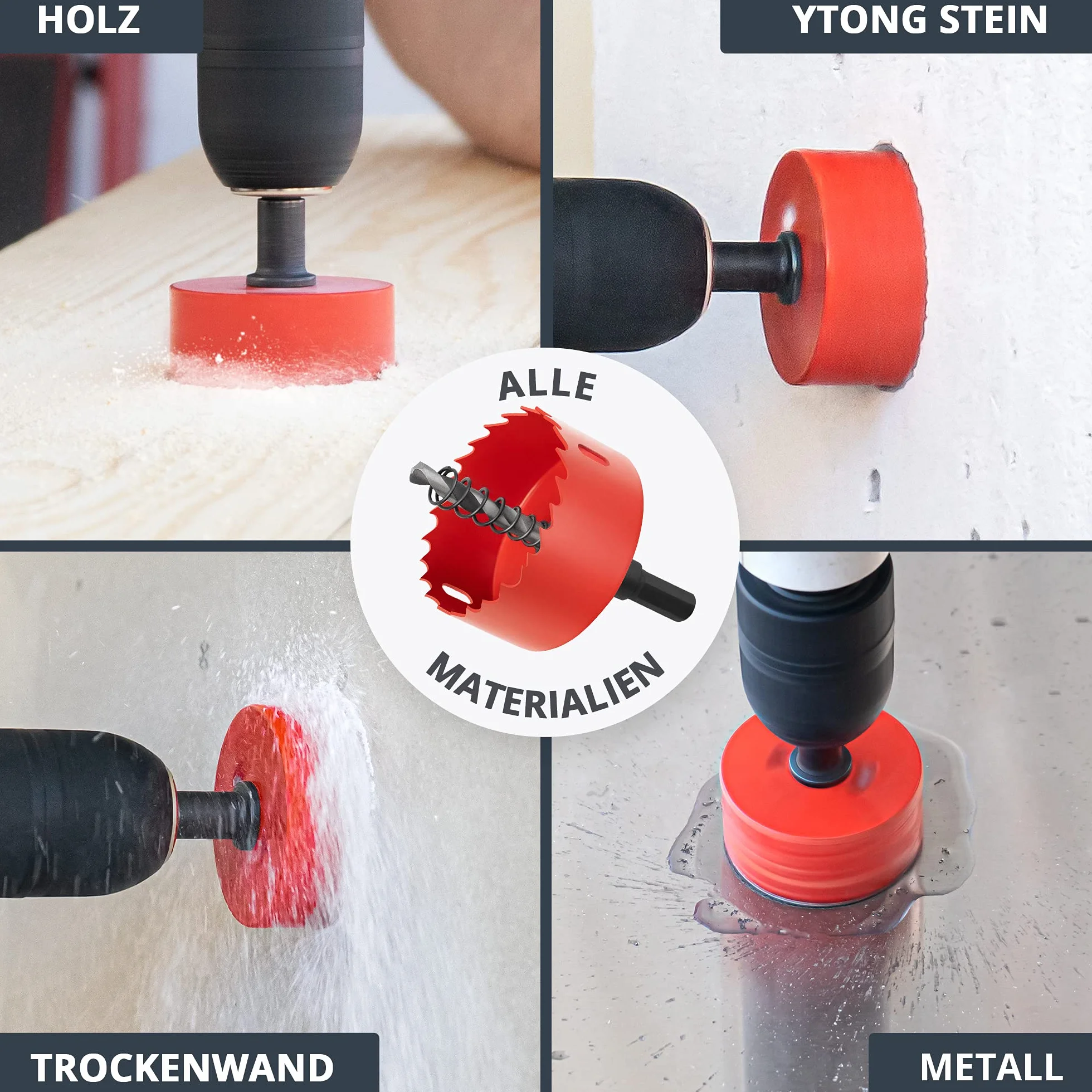 BAURIX® Sega a Tazza bi-metallica 59mm Fresa per metallo legno PVC plastica