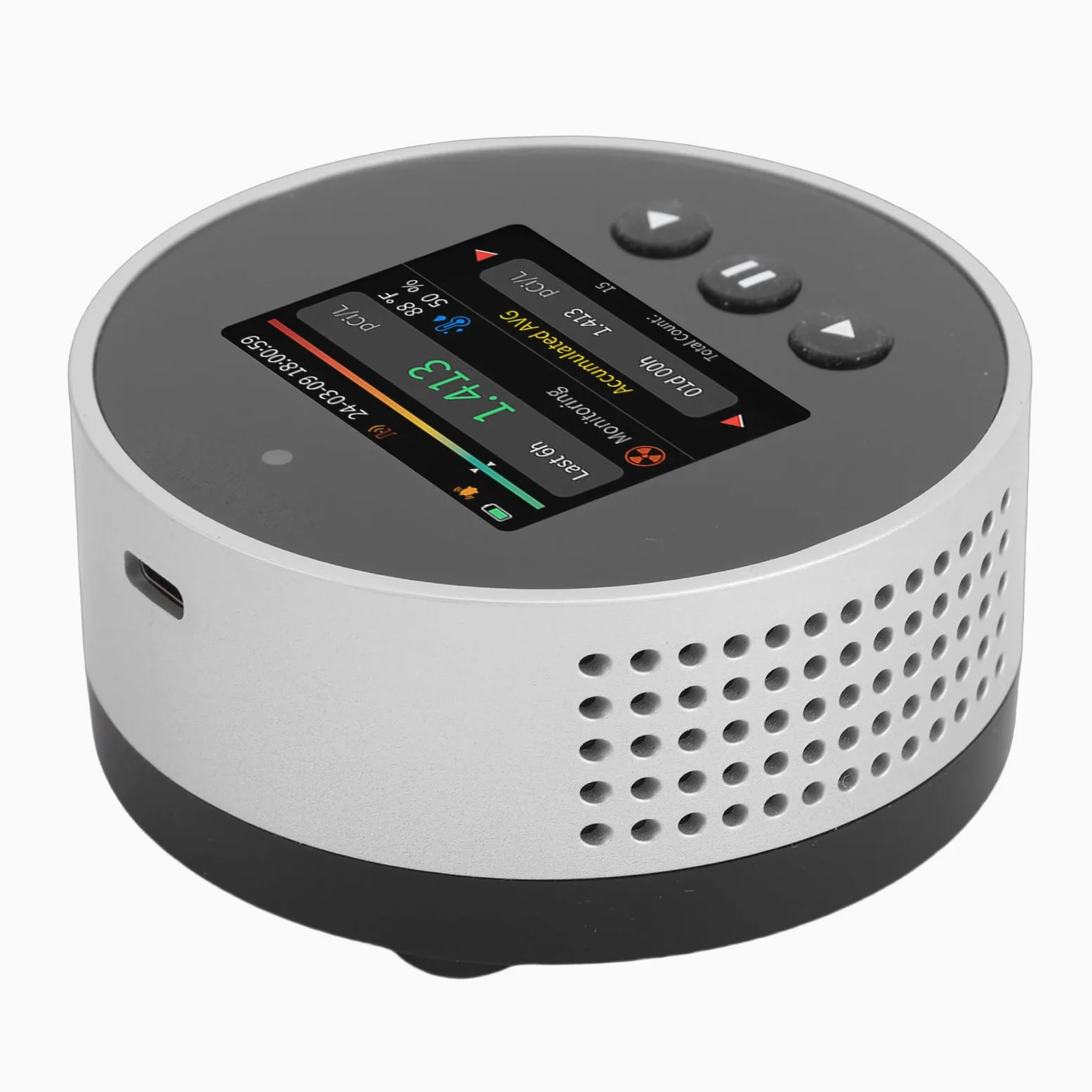 FTVOGUE Rilevatore di Radon Domestico, Rilevatore di Radon Digitale ABS con Display LCD e Campionamento di 1,5 Secondi, Letture a Lungo e Breve Termine, Batteria da 2000 MAh per Ufficio Scolastico nel