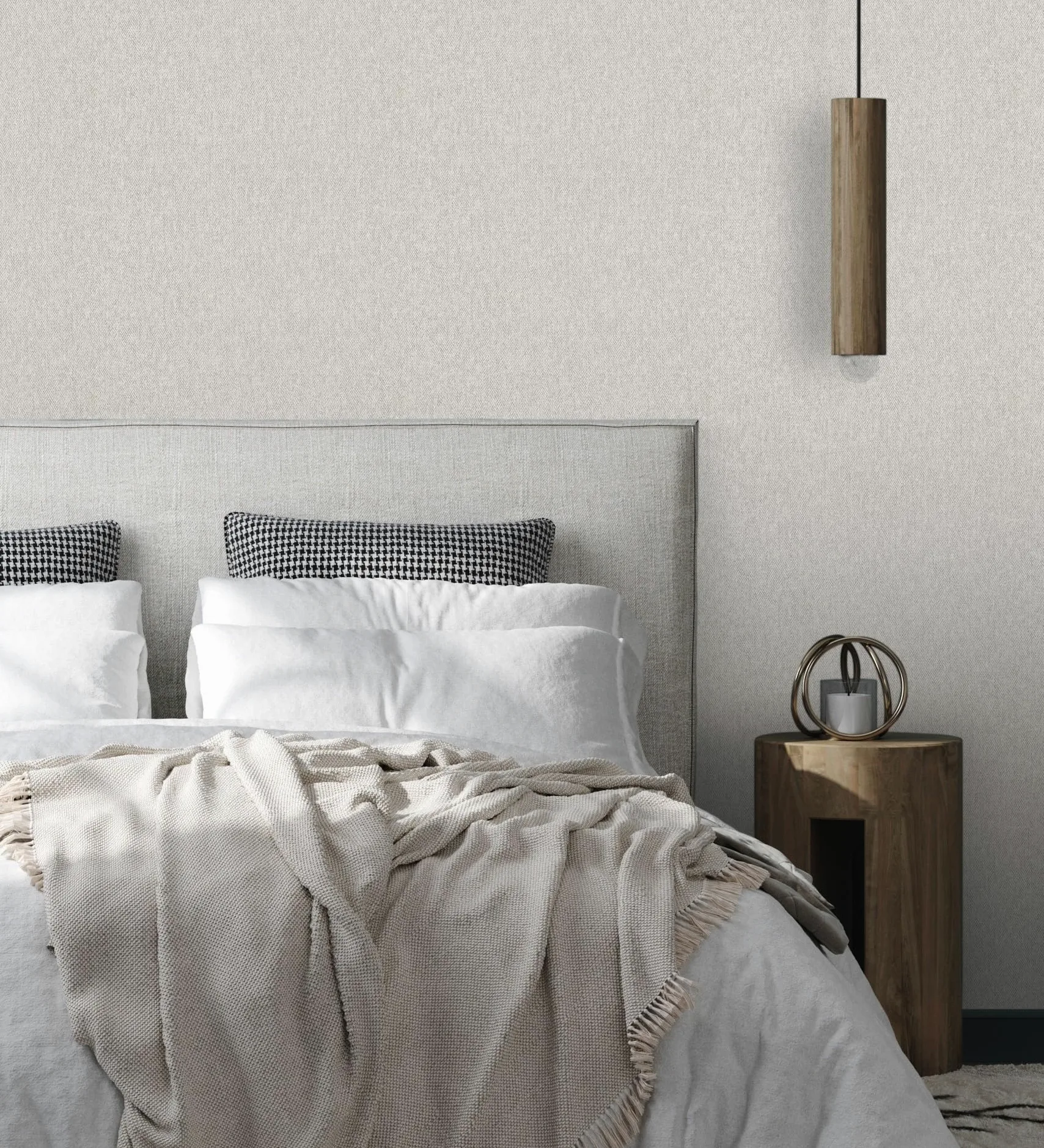 GAULAN 683564 - Carta da parati a spina di pesce con microtexture in tonalità grigie per pareti soggiorno camera da letto corridoio sala da pranzo - Rotolo di 10 m x 0,53 m