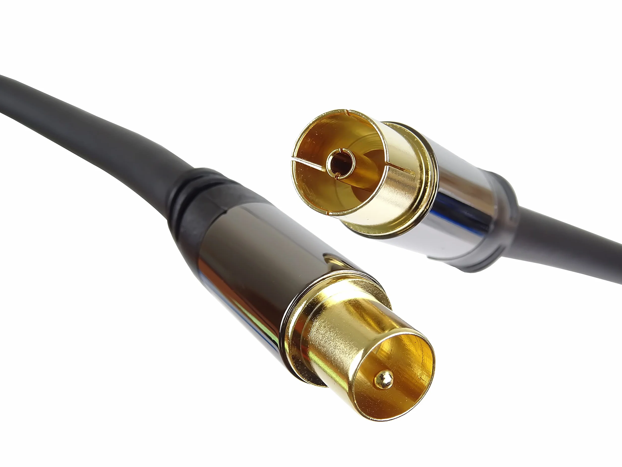 PremiumCord Cavo di Collegamento Antenna TV HQ, M/F, 75 Ohm (135 Db), Schermato 4X, Connettore in Metallo, Lunghezza 5 m