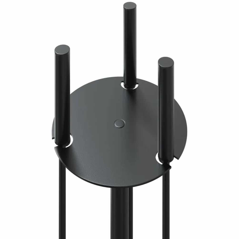 Generico Set di Attrezzi per Camino 4 Pezzi 22x59 cm in Acciaio,Nero,2.89kg,156375
