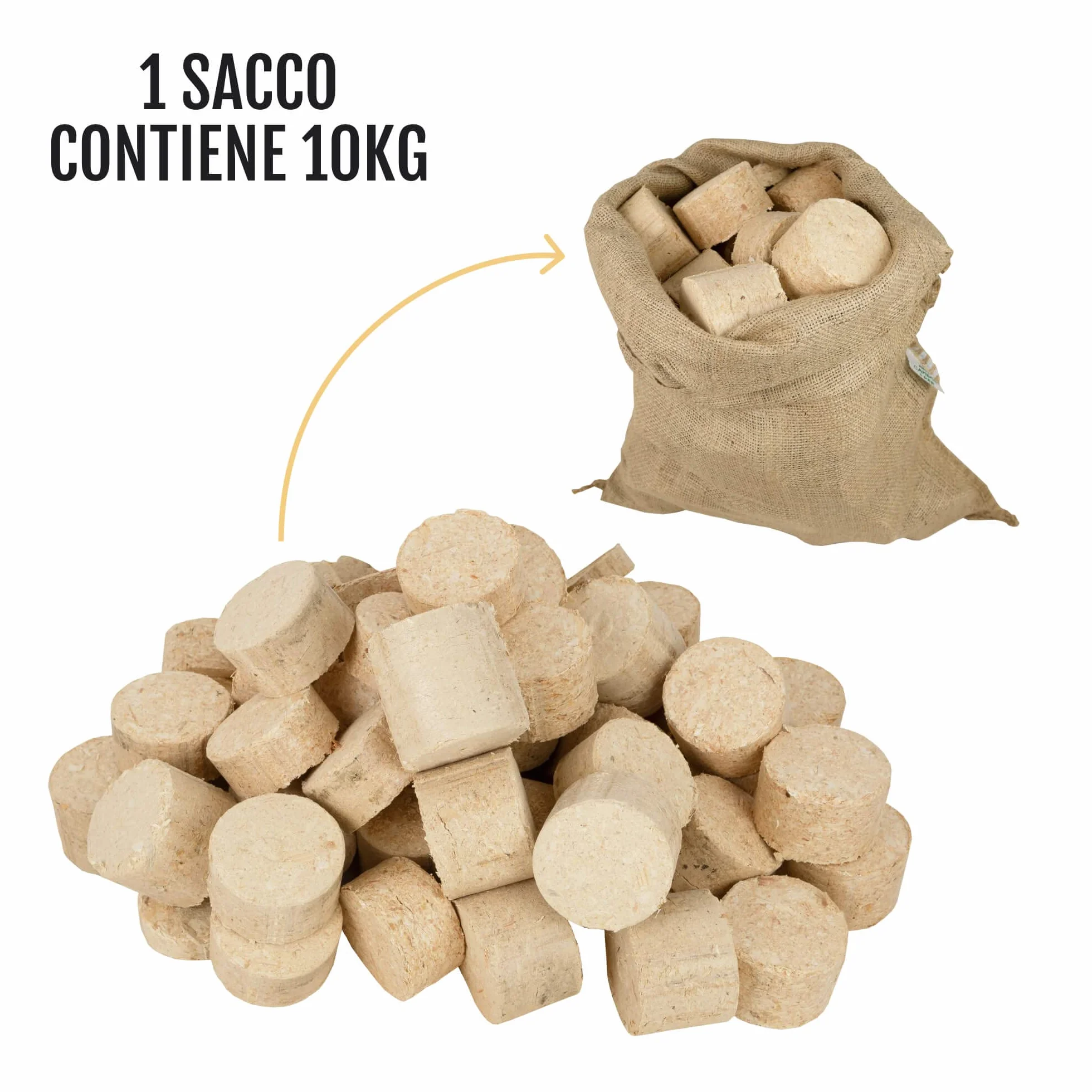 Bricchetti di legno naturale 10 KG