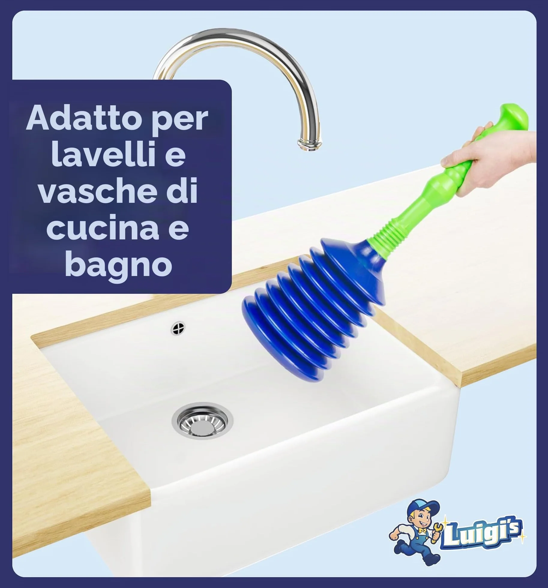 Sturalavandino a Pressione Potente per Lavandini e Scarichi Cucina Bagno