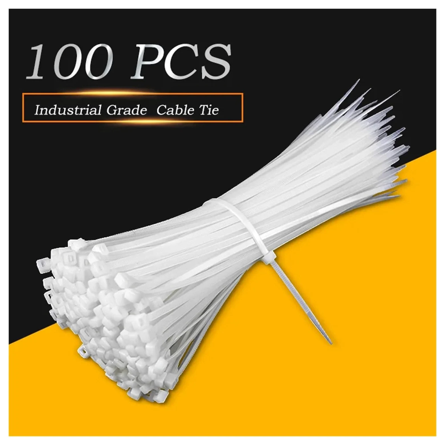 Fascette per Cavi Fascette stringicavo autobloccanti in Nylon, 100 Pezzi, Fascette stringicavo Colorate in plastica, Fascio di Fascette Bianche(3.5x250(White) 100pcs)