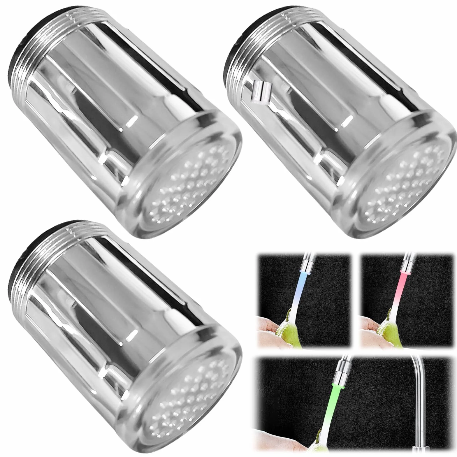LED rubinetto con sensore di temperatura, 3 colori, per bagno, cucina, hotel