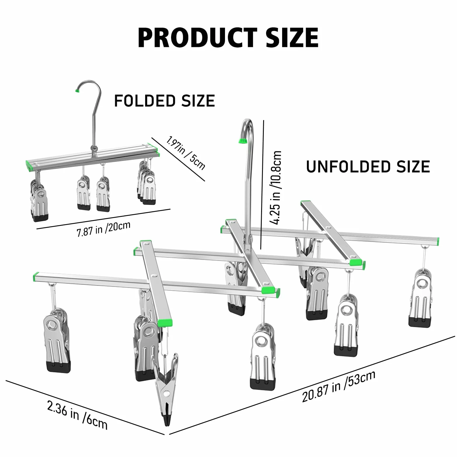Darkroom Film Negative Drying Hanging Rack Frame Foldable Hanger Windproof 10 Clips for 35mm 120 4x5'' Film