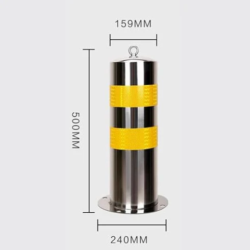 Generico Palo dissuasore di parcheggio per impieghi gravosi - Barriera Tubolare Resistente per la Protezione di Garage, parcheggi e fermate dell'autobus - Include Accessori di Montaggio (500x240 mm)