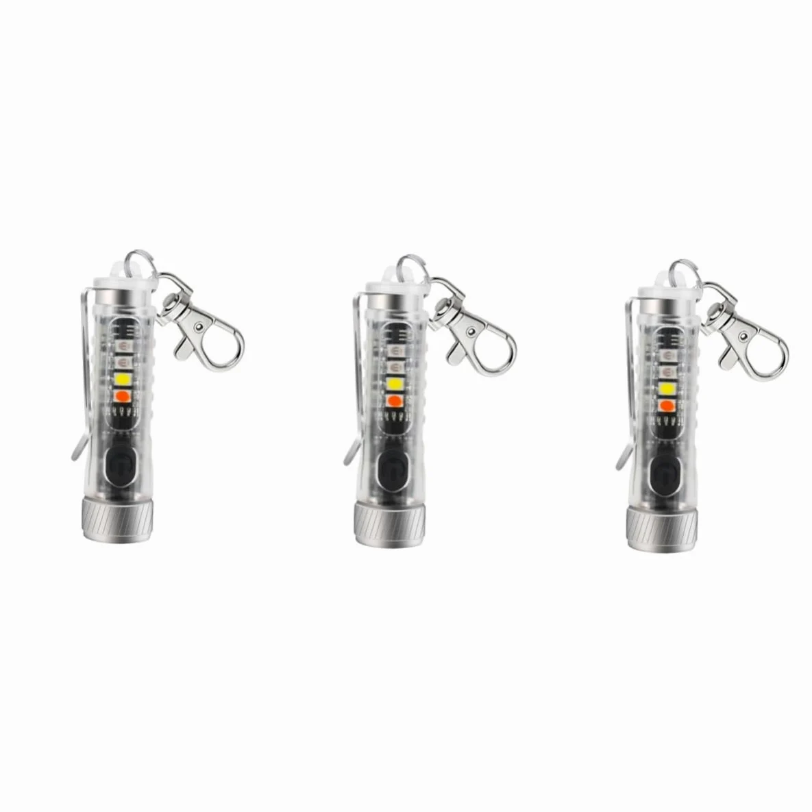 BESPORTBLE 3pezzi Mini Torcia Led Ricaricabile Portachiavi Con Modalità Di Illuminazione Per Attività Outdoor e Uso Quotidiano
