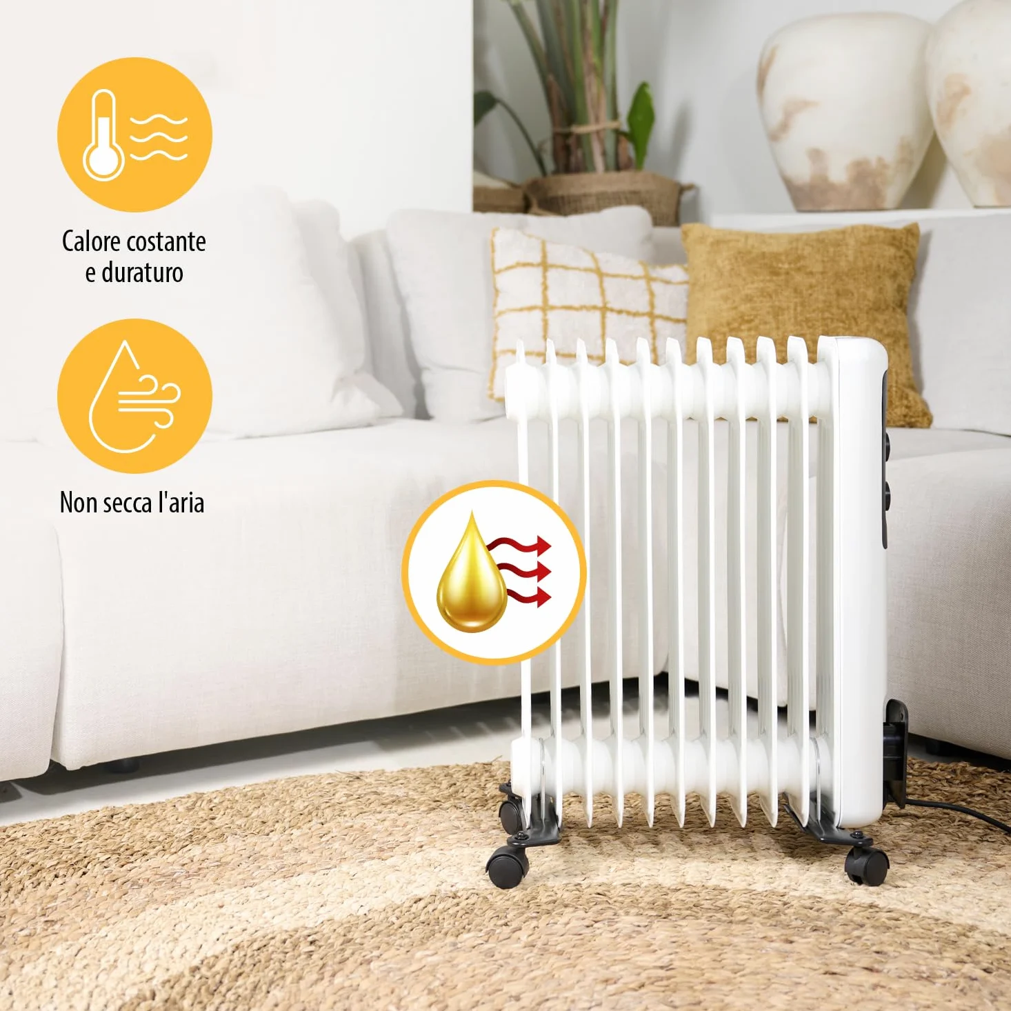 Riscaldatore a olio Tristar KA-5181-3 impostazioni di calore - Regolabile - 2000 W max - 11 alette di riscaldamento