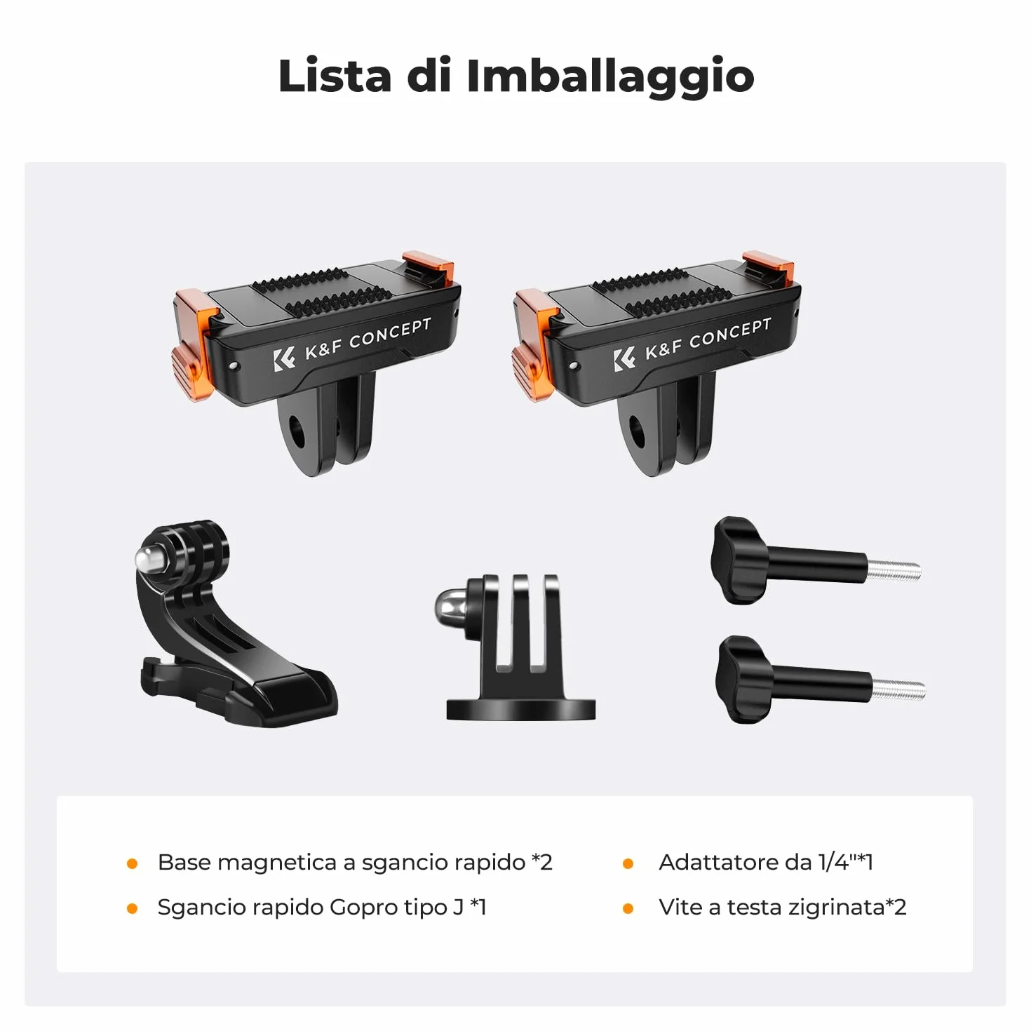 K&F Concept 2 Pack Magnetic Quick Release Adapter Mount per DJI Osmo 360/Action 5 Pro, Staffa di Base di Estensione con 1/4" Adapter Mount/Quick-Release Buckle per DJI Osmo Action 4/Action 3 Accessori