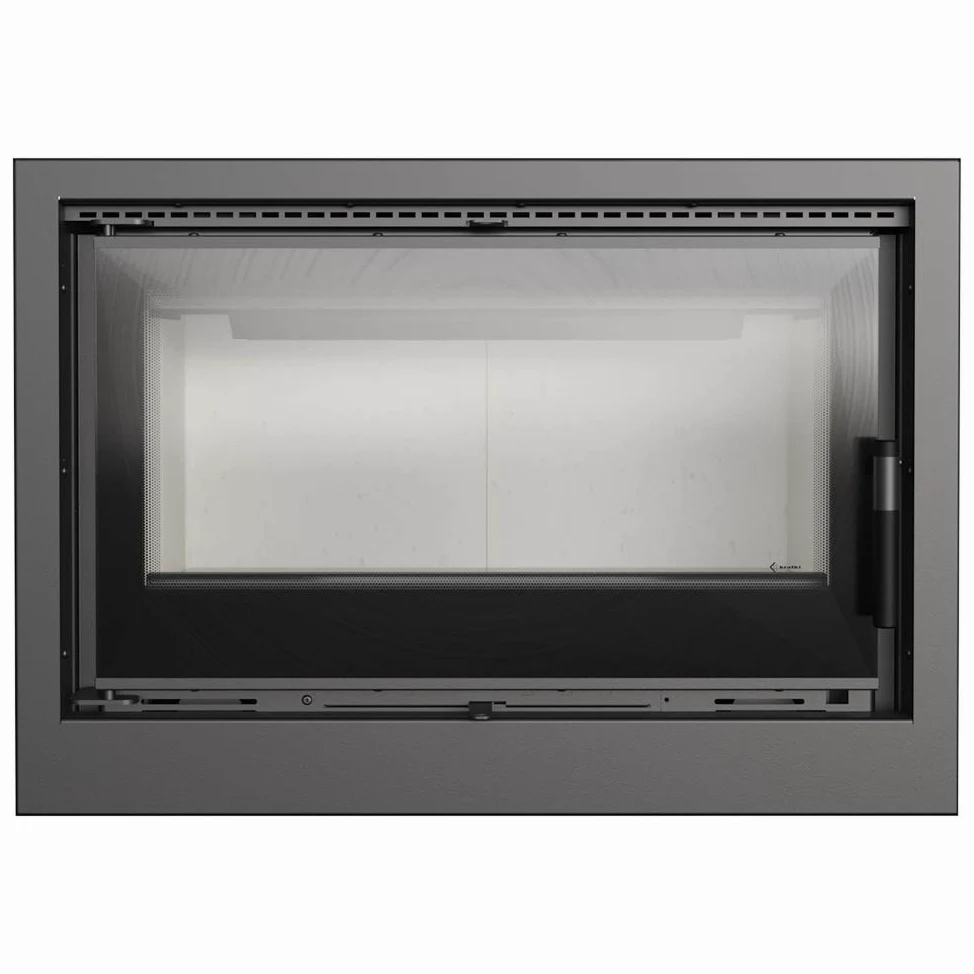KRATKI Inserto per camino in acciaio a legna KASETA 8 kW Ø160 A+ Resa 75% | Acciaio nero, efficienza 83%, classe A+. Ecodesign, BImSchV 2.; combustione efficiente; basse emissioni; calore uniforme