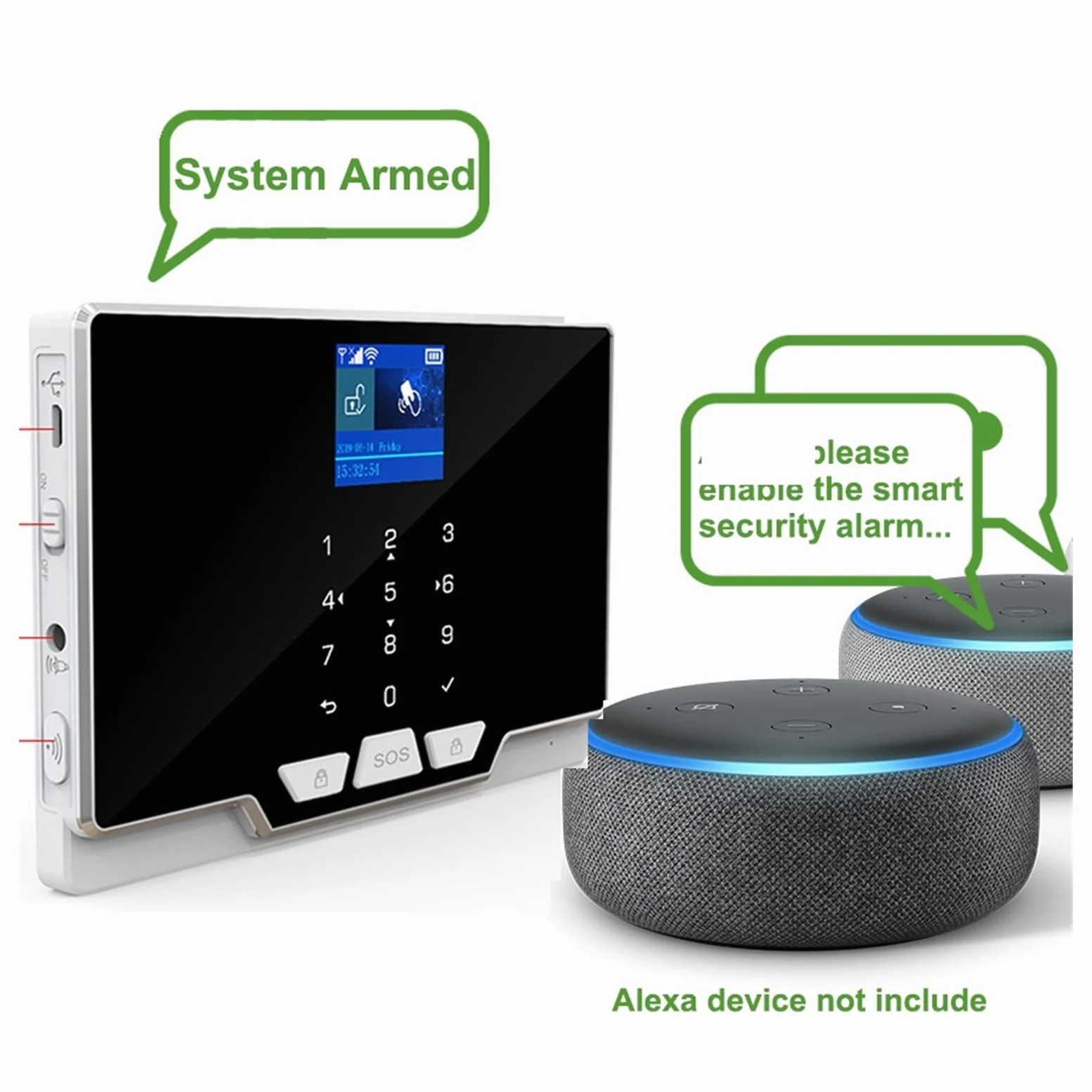 Kit Allarme Casa, Tuya Wifi GSM Home Burglar Security Alarm System Rfid tft TACCHI TASTANTE 11 VOICI COMPATIBILE Smart Life(A)