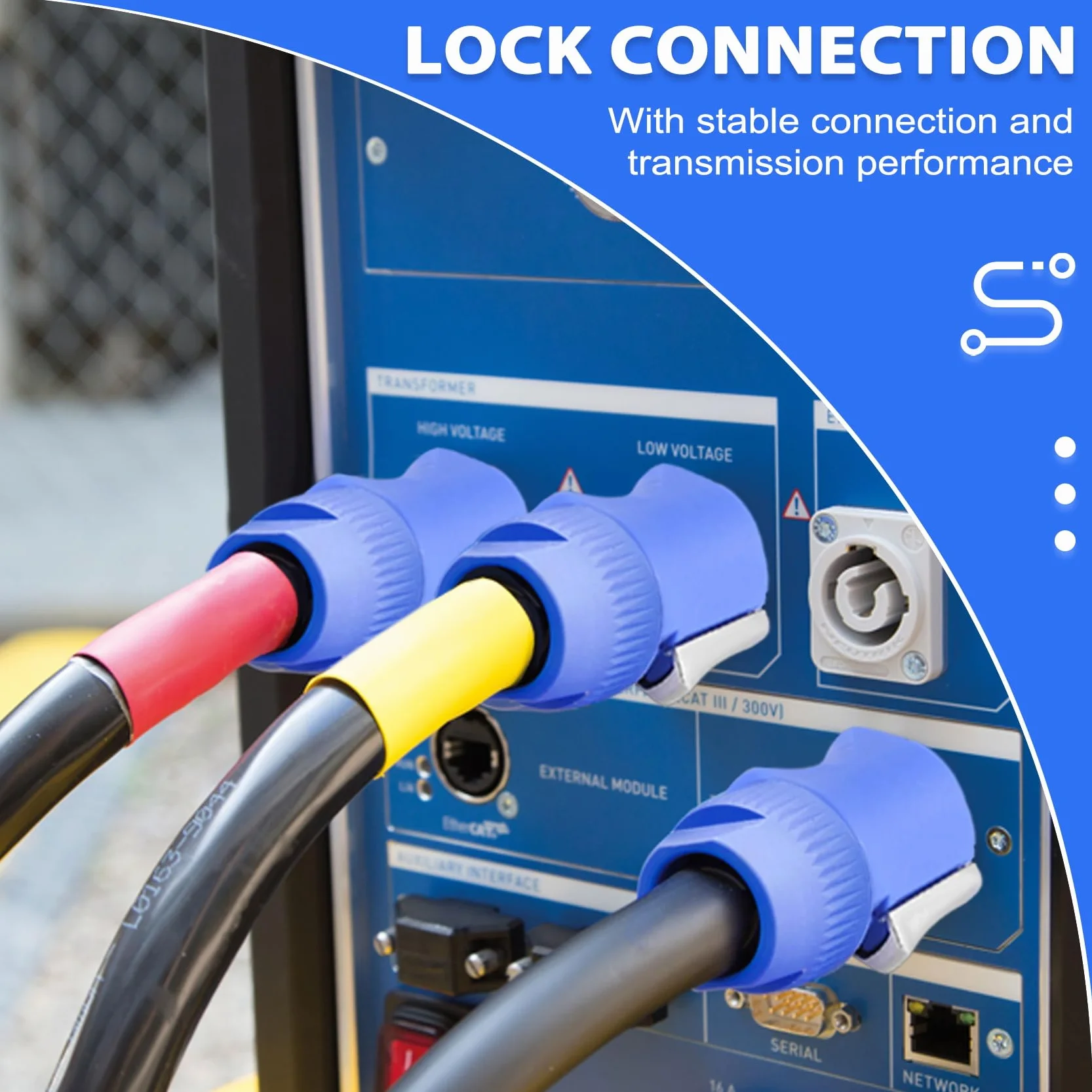 Set di 10 adattatori audio NAC3FCA + NAC3MPA-1 PowerCon - Connessioni professionali a 3 per amplificatore e mixer (+ blu)