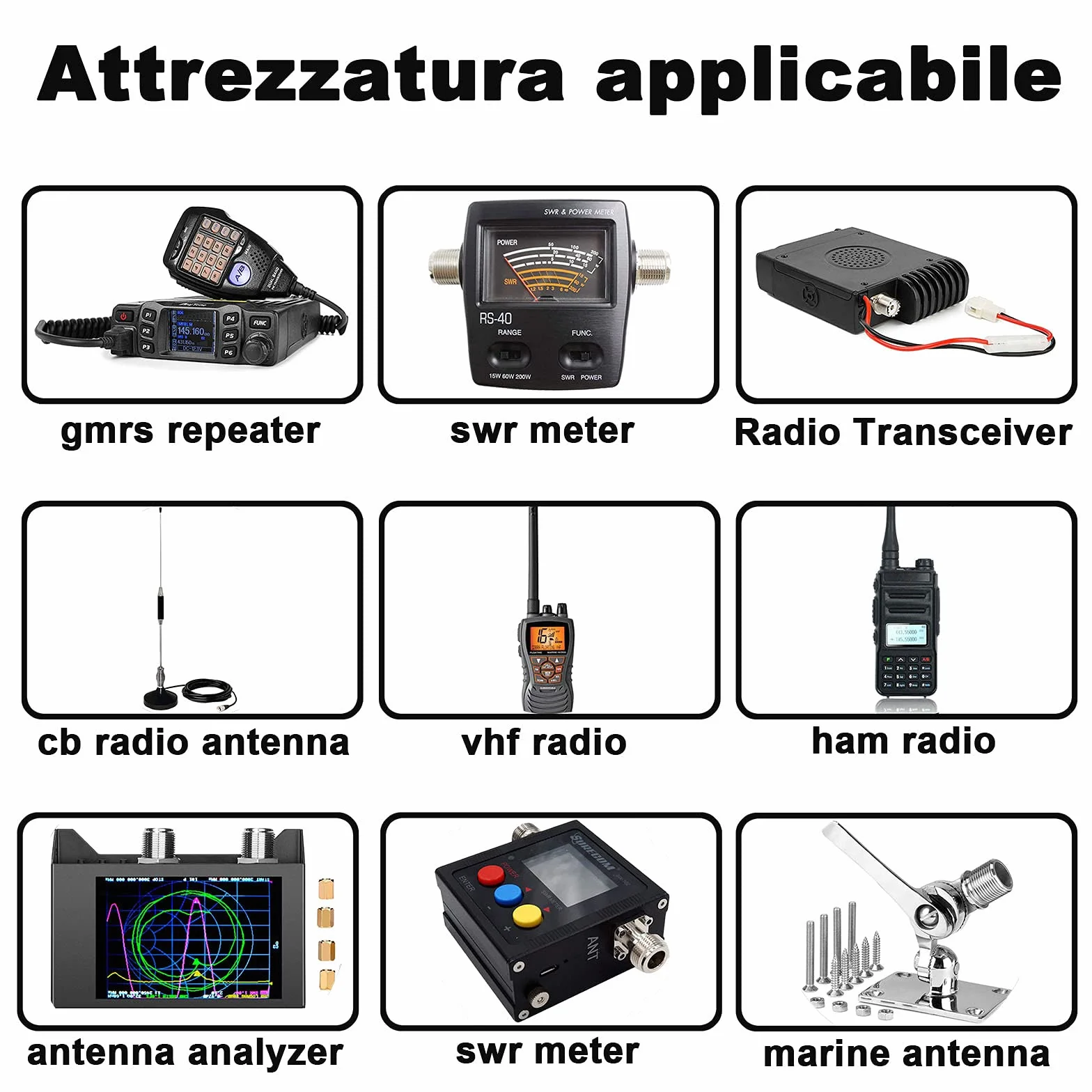 Cavo Antenna CB 15M/49,2ft UHF PL259 SO239 Maschio a Maschio Bassa Perdita RG58 VHF Marine Cavo Coassiale per HAM Radio, Antenna Analyzer, Dummy Load, SWR Meter, Broadcast
