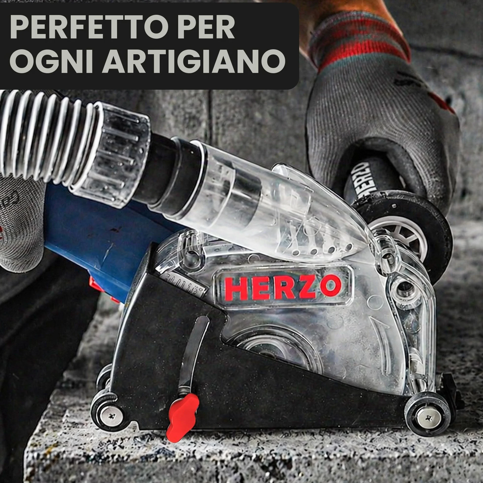 HERZO Cuffia Aspirazione con Slitta 115/125 mm