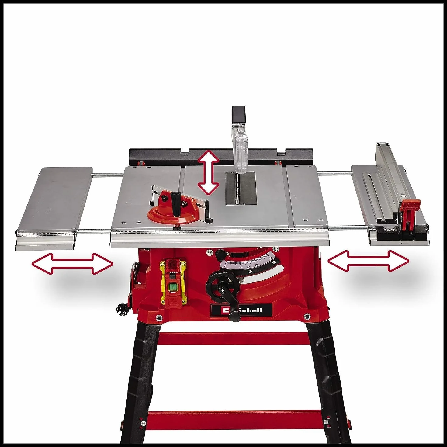 Einhell Sega circolare da banco TC-TS 2225 U (max. 2.200 W, avvio graduale, guida parallela/angolare, lama inclinabile, regolazione in altezza fino a 80 mm, prolunghe)