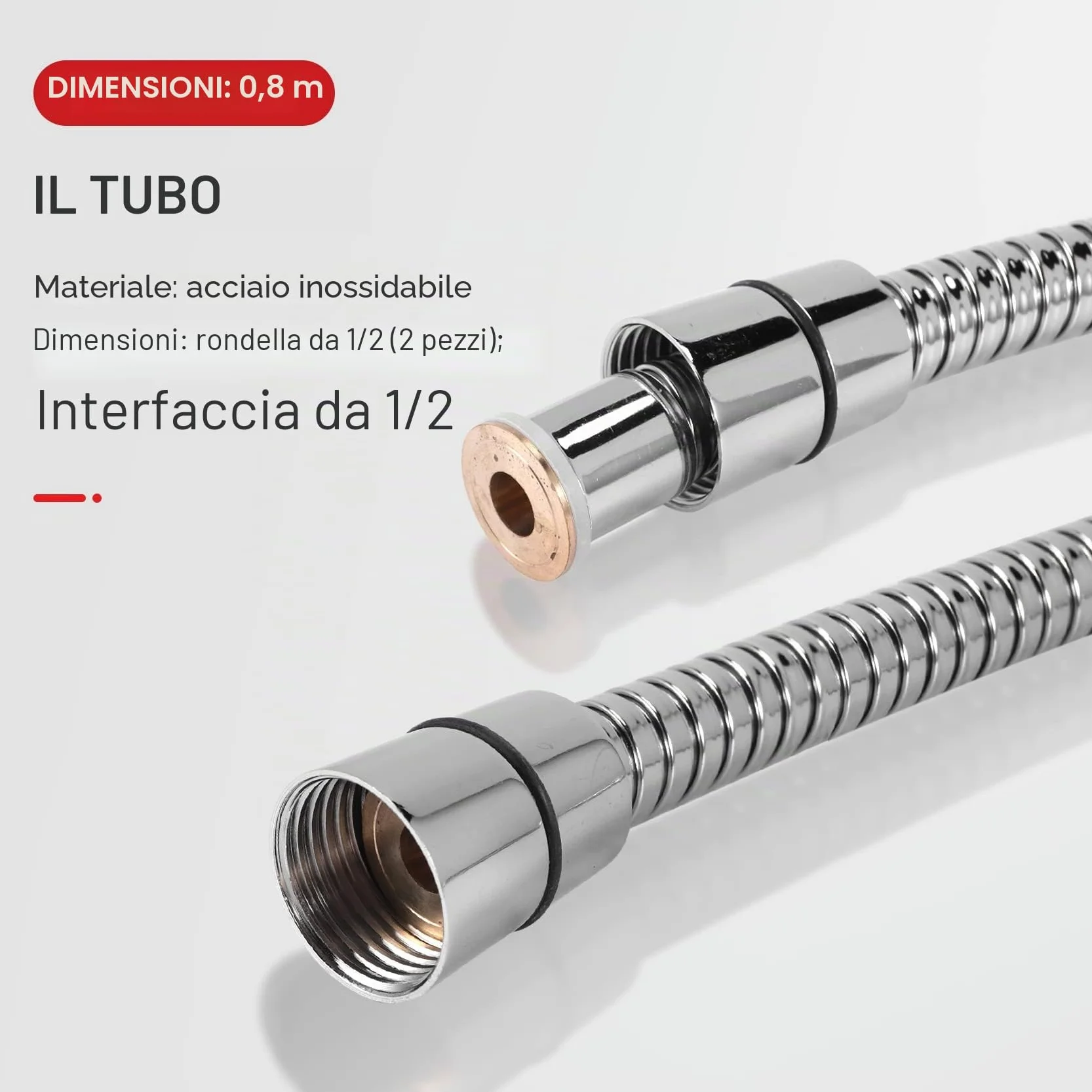 RETTI Tubo flessibile in acciaio , 80 cm