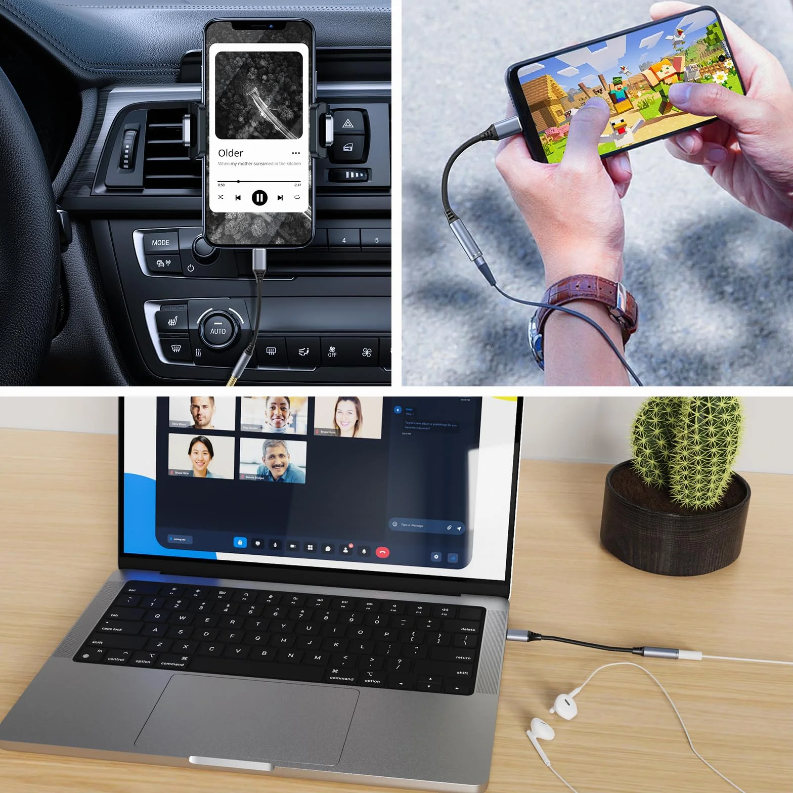 Amzpas Adattatore Jack per Cuffie USB C a 3.5mm, Adattatore Audio USB C a Cavo Dongle Aux per Samsung Galaxy S22 S21 S20 Ultra S20 + Nota 20 10 S10 S9 Plus, Pixel 4 3 2 XL, iPad e altro
