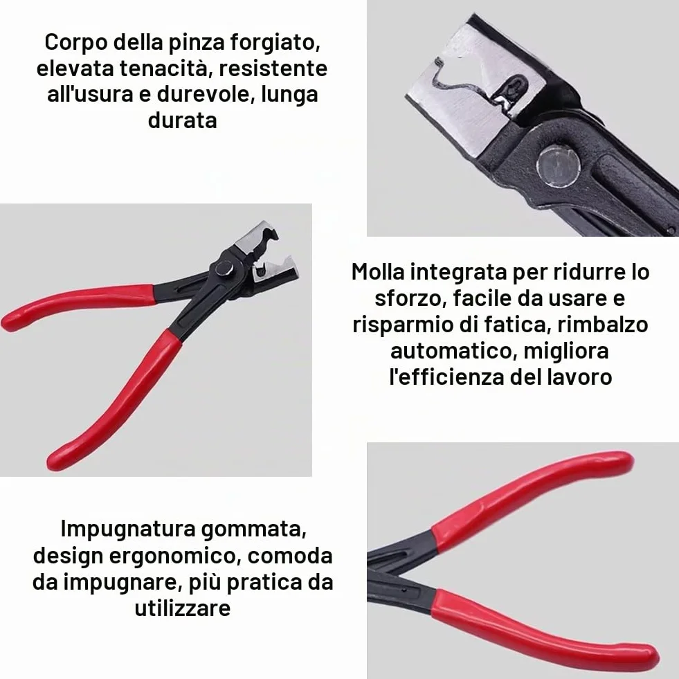 Pinza per Fascette Stringitubo Clic, Pinze Angolari per Collare, Universale Clic-R