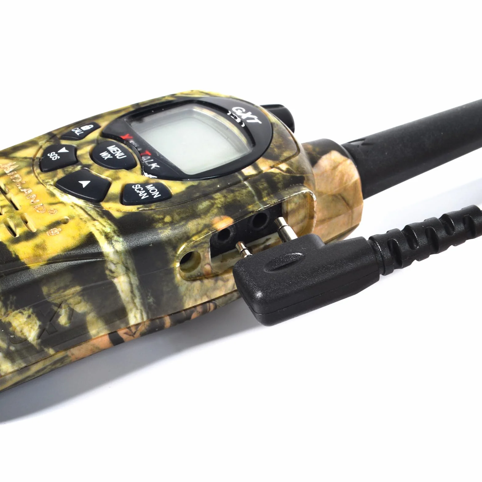 UAYESOK | Cuffie PTT a forma di G | 2 poli per radio | Compatibile con Midland walkie talkie serie Midland G7 Pro G8 G9 Pro M24 M24 Plus M48 M99 G6 XT G7 XTR (2 pezzo)