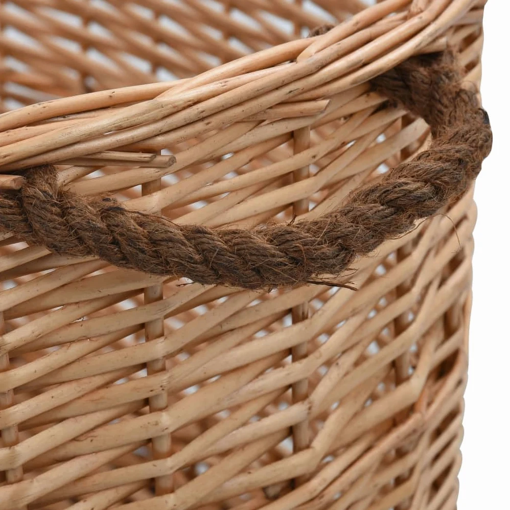 vidaXL Cesta per Legna con Maniglie 78x54x34cm Salice Naturale