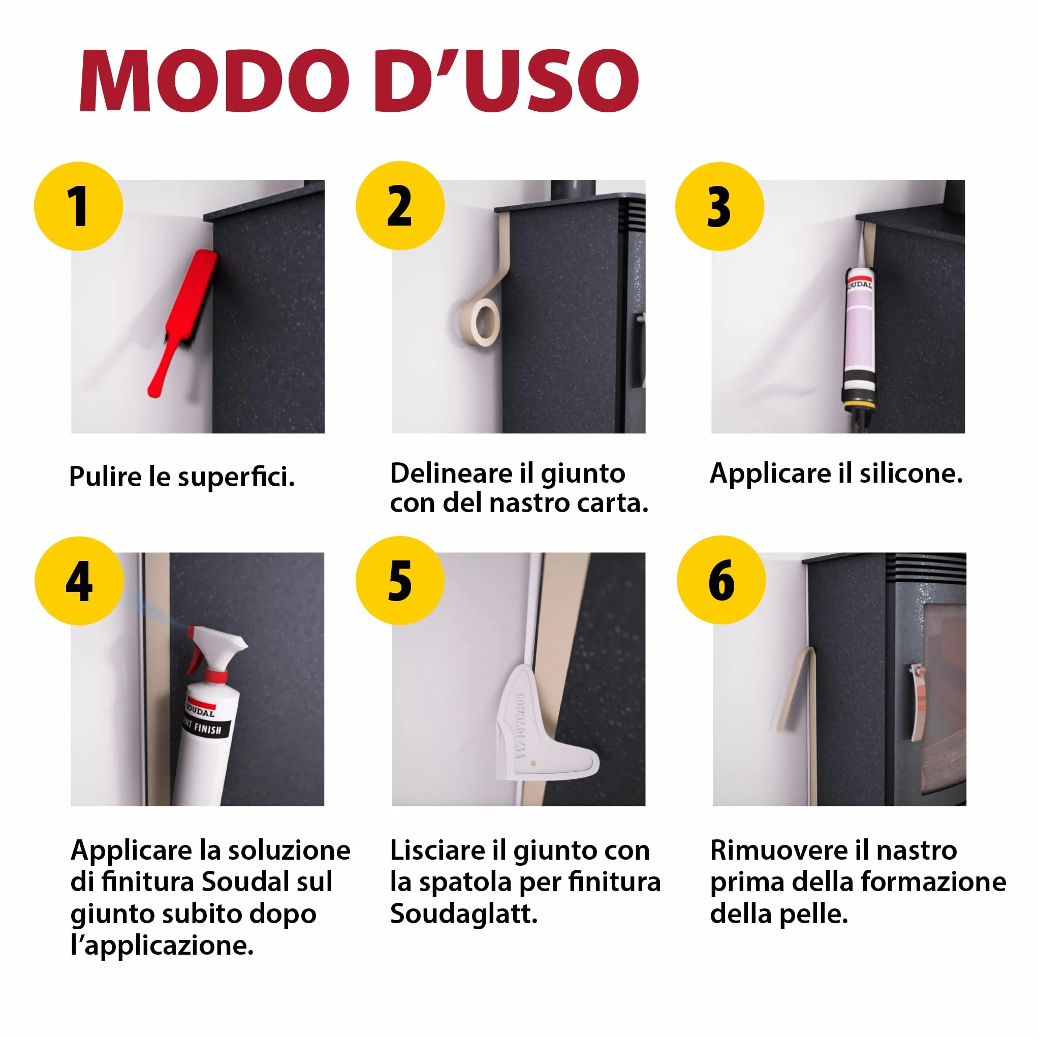 Soudal Silicone Alte Temperature 310ml Rosso Resistente a Oli e Carburanti