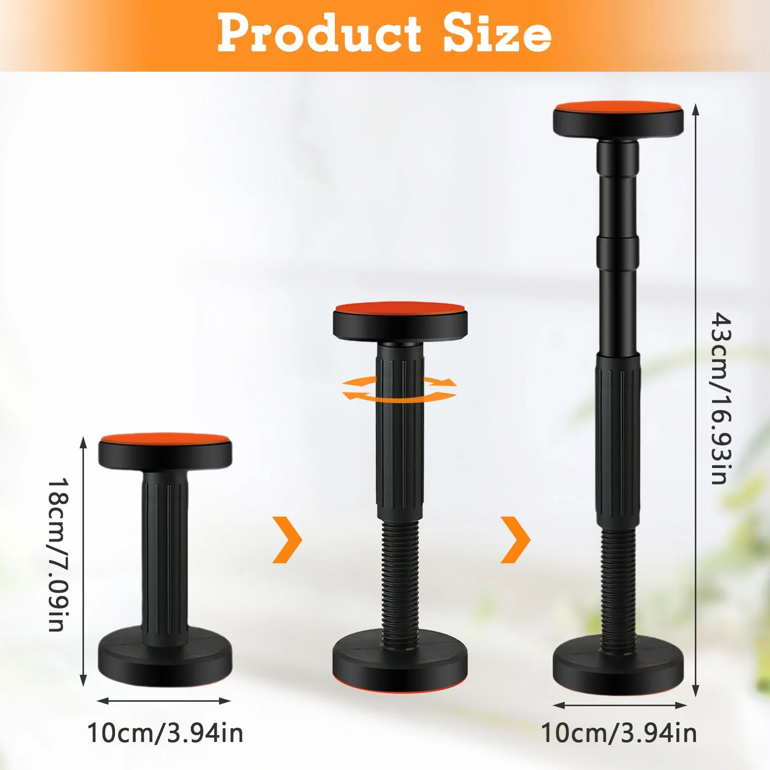 Aste di Supporto Telescopiche Regolabili 18-45 cm, Portata 200 kg, Sollevatore per Armadi e Mobili
