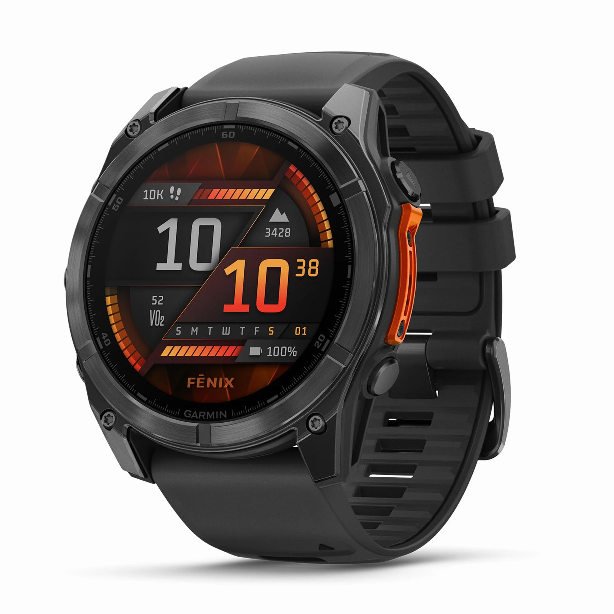Garmin fēnix 8, 47mm, Display AMOLED 1,4", Touchscreen, Speaker e Microfono, Comandi Vocali, GPS Multi-band, Torcia, Mappe, 90+ App per lo Sport, Autonomia 16 giorni Slate Gray & Black
