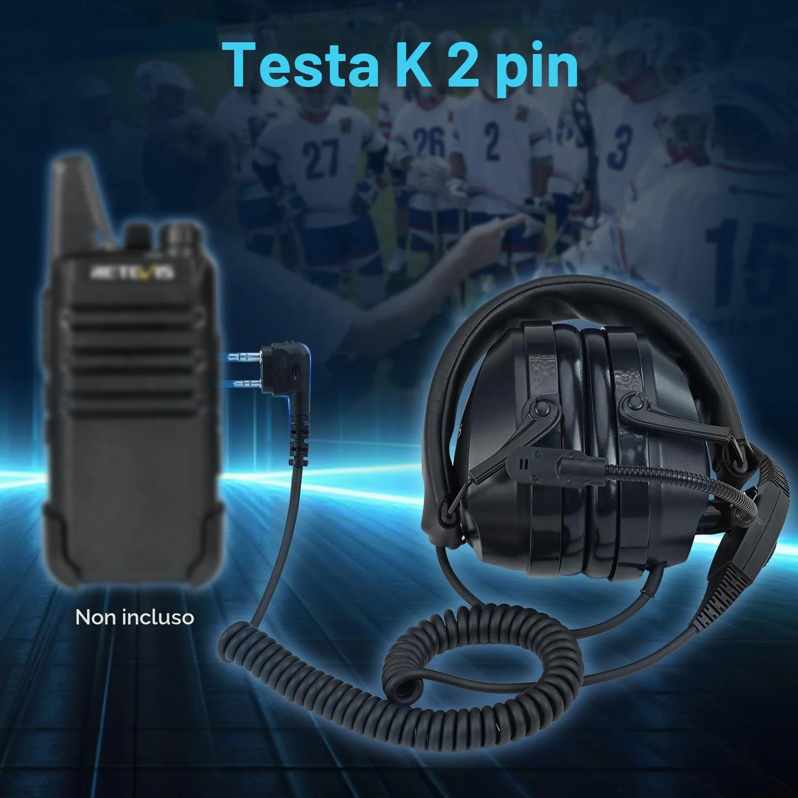 Retevis Cuffie Per Walkie Talkie Con Cancellazione Del Rumore, Cuffie Radio a 2 Vie, Controllo Del Volume, Radio a Due Vie a, Compatibile con Baofeng UV5R RT24 RT27 RT5R RT86 (confezione da 1