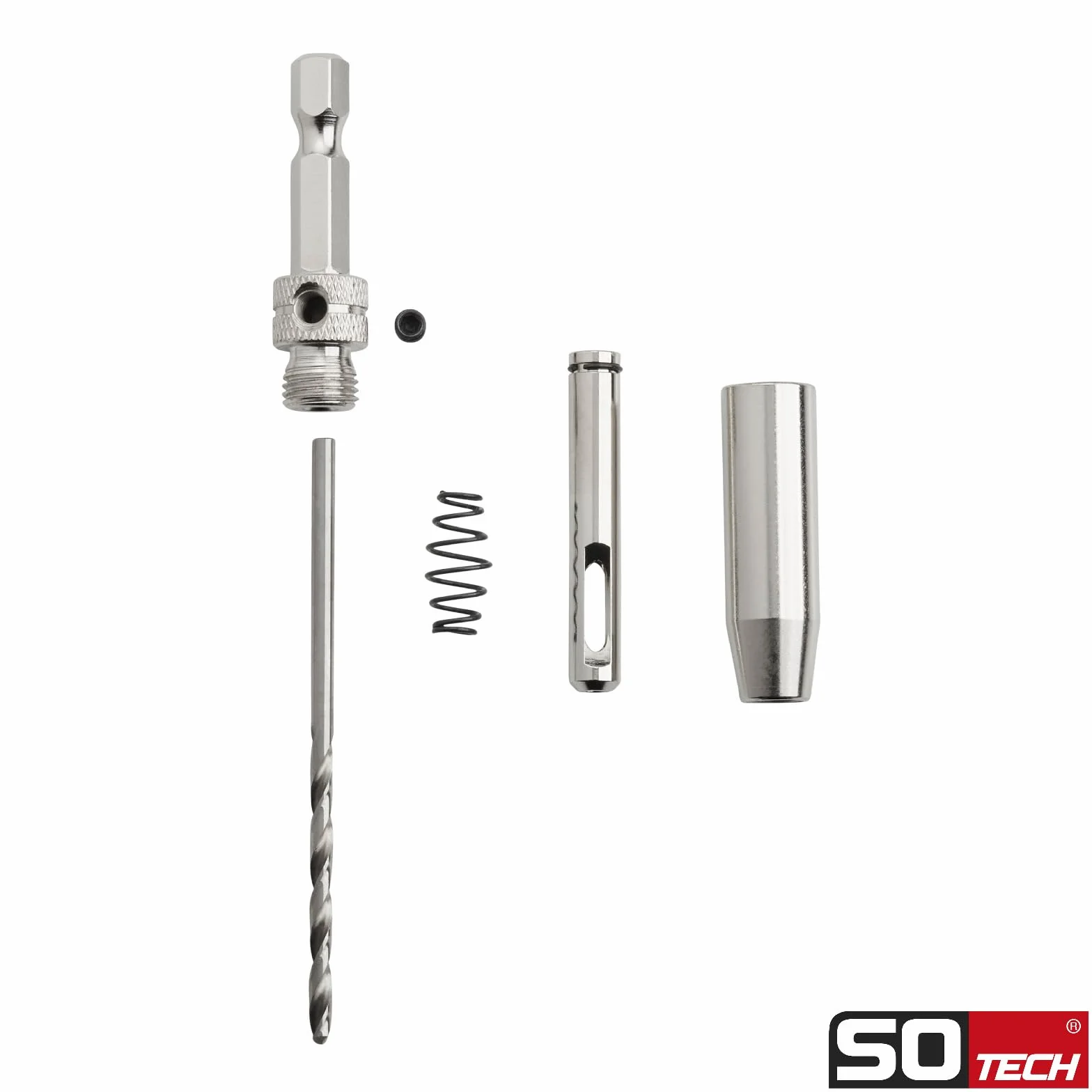 SOTECH punta di centraggio Ø 2,7 mm HSS4241 acciaio codolo esagonale ausilio foratura cerniere bussola guida molla