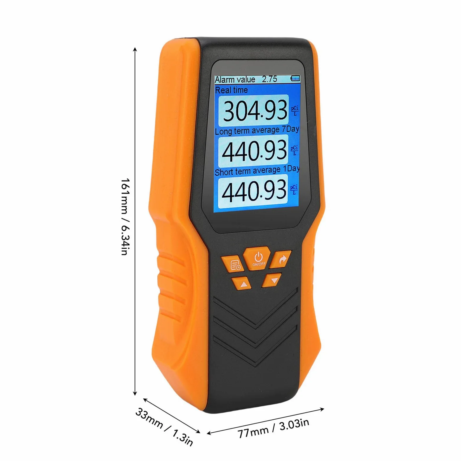 Oumefar Kit per Test del Radon con Display LCD Medio in Tempo Reale, Precisione del Rilevatore di Radon Portatile, per Materiale ABS Scolastico a Casa