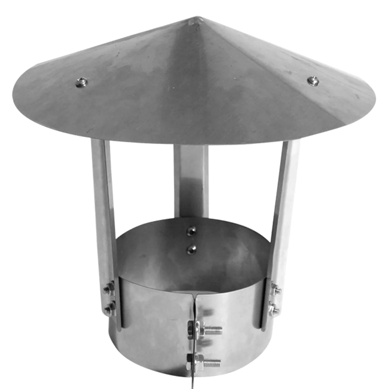 Comignolo cappello Tool,Comignolo cappello Ferro zincato,Anti Downdraught uccello Guard Top,Esterno Ventilazione Sfiato di scarico cappello camino,per All Weathe rotondo scarico cappello,d18cm,d13cm