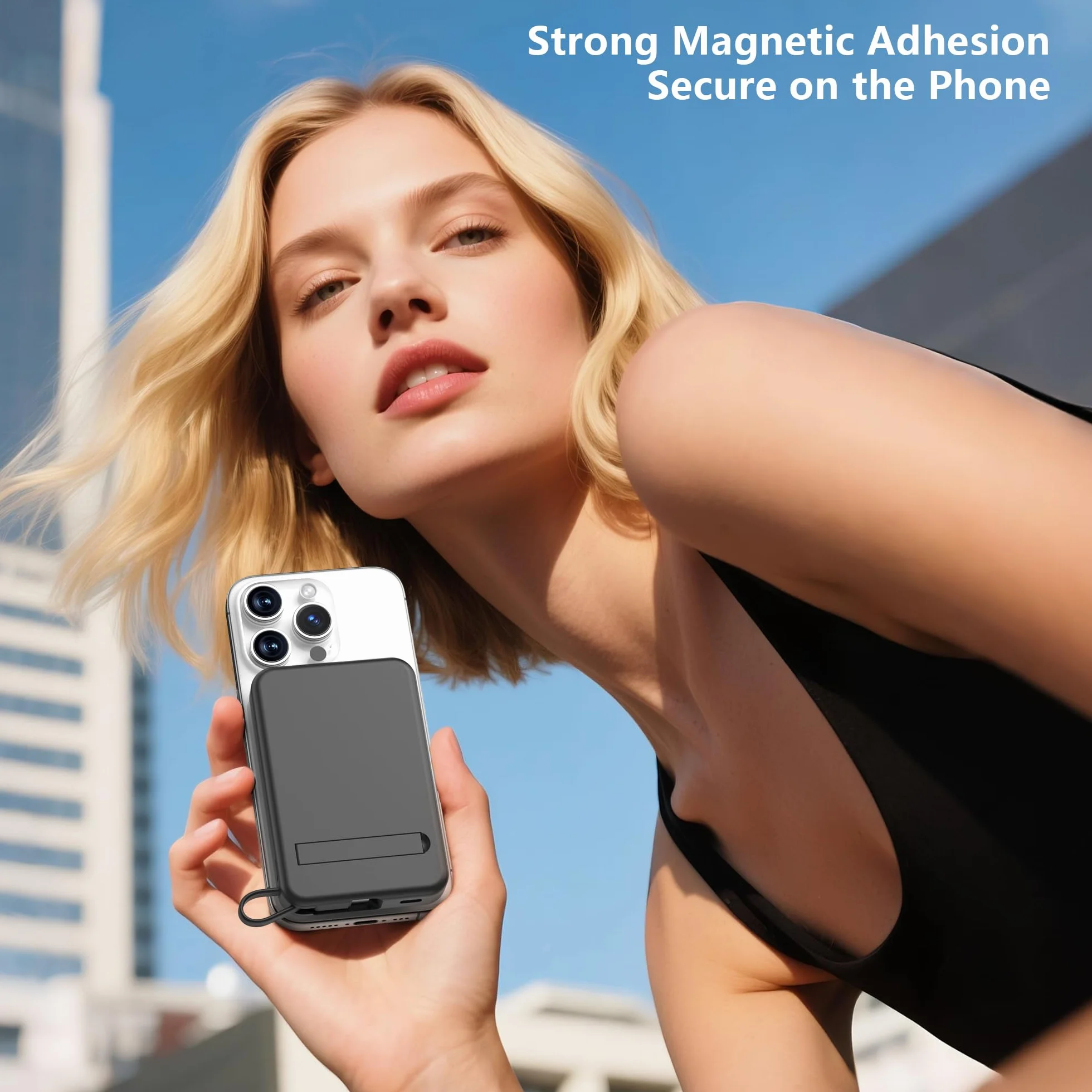 Magnetic Power Bank – Compatible with iPhone 16 15 14 13 Series Wireless Charger 10000 mAh Portable Powerbank Battery Pack Quick Charger External Battery con ingresso e uscita di tipo C, display a LED