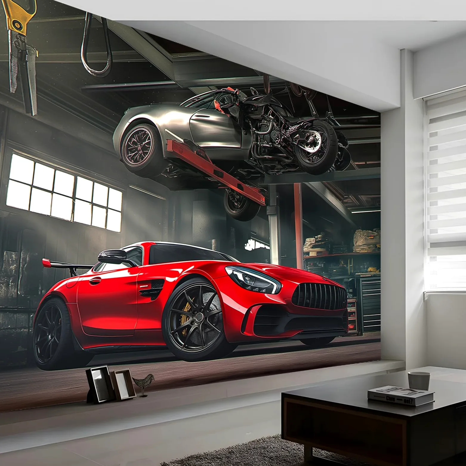 Carta da parati Fotomurali Murale Moderno Decorazione da Muro Poster Gigante Design Carta per pareti - Auto - Decorativa Camera da Letto Soggiorno (400 x 280 cm)