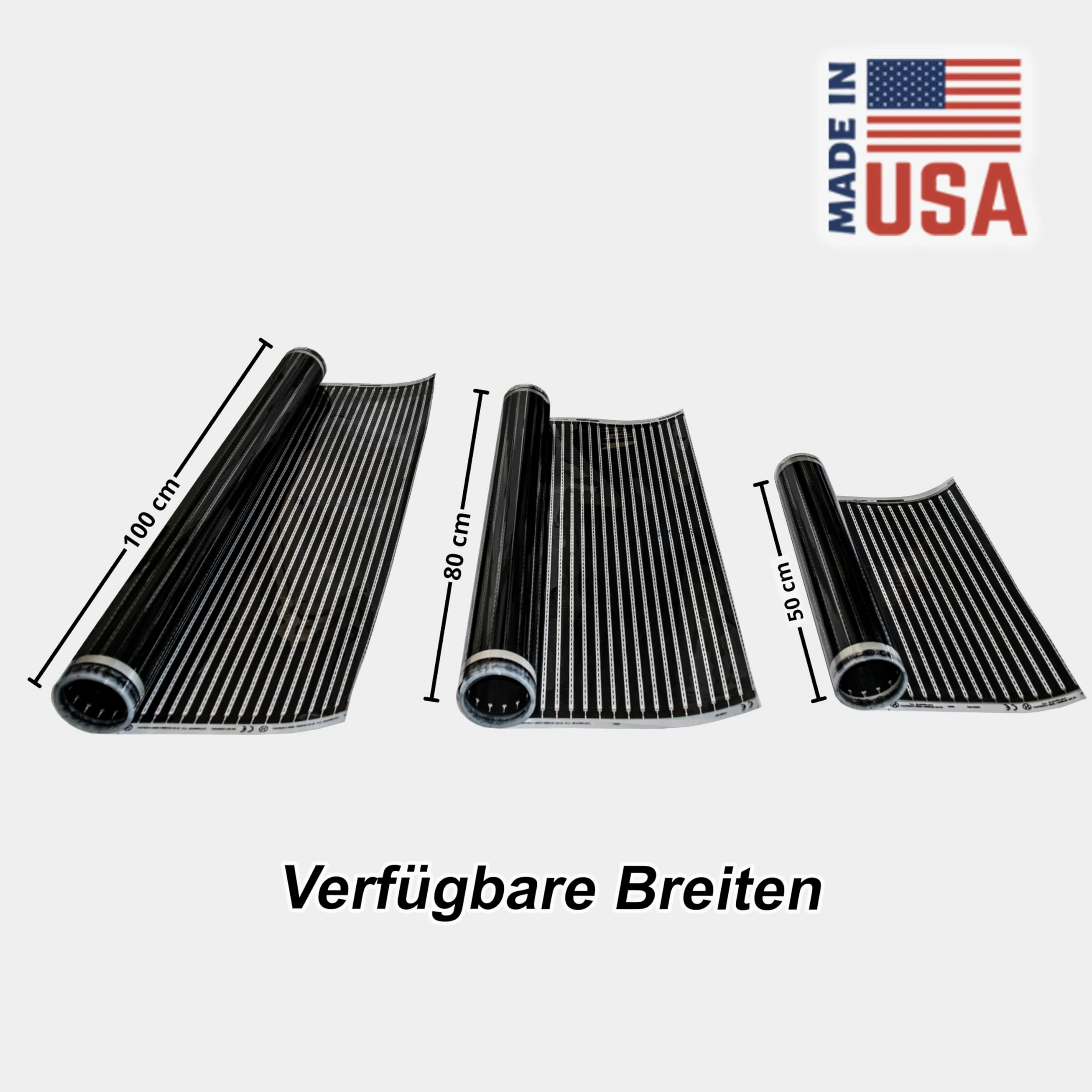 Infrarossi pellicola riscaldante elettrico riscaldamento a pavimento Calorique, 80 cm 220 W/m² - 8,0 m² - Iscaldamento efficiente ed economico per nuove costruzioni o ristrutturazioni