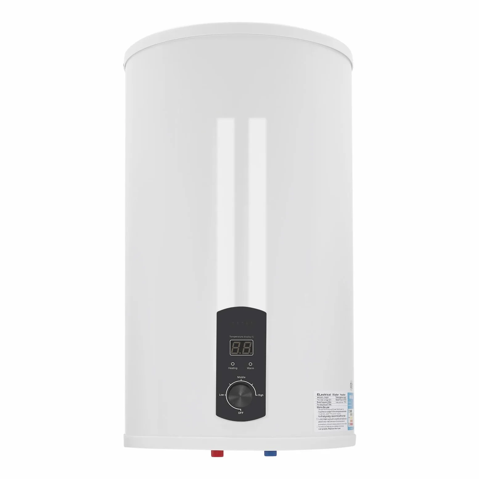 Scaldacqua istantaneo, scaldabagno elettrico, scaldacqua ad accumulo, 2000 W, con schermo a LED, per cucina, WC (70 l)