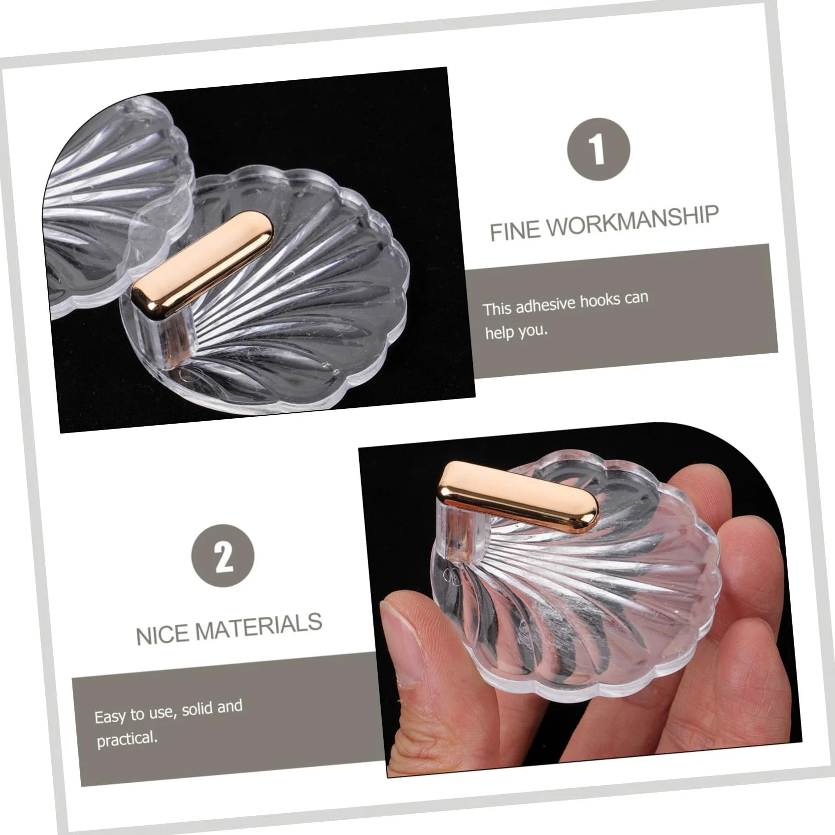 POPETPOP 30pezzi Ganci Adesivi Multifunzionali Trasparenti Da Resistente Per Appendere Asciugamani e Accessori Bagno Cucina e Camera Da Letto