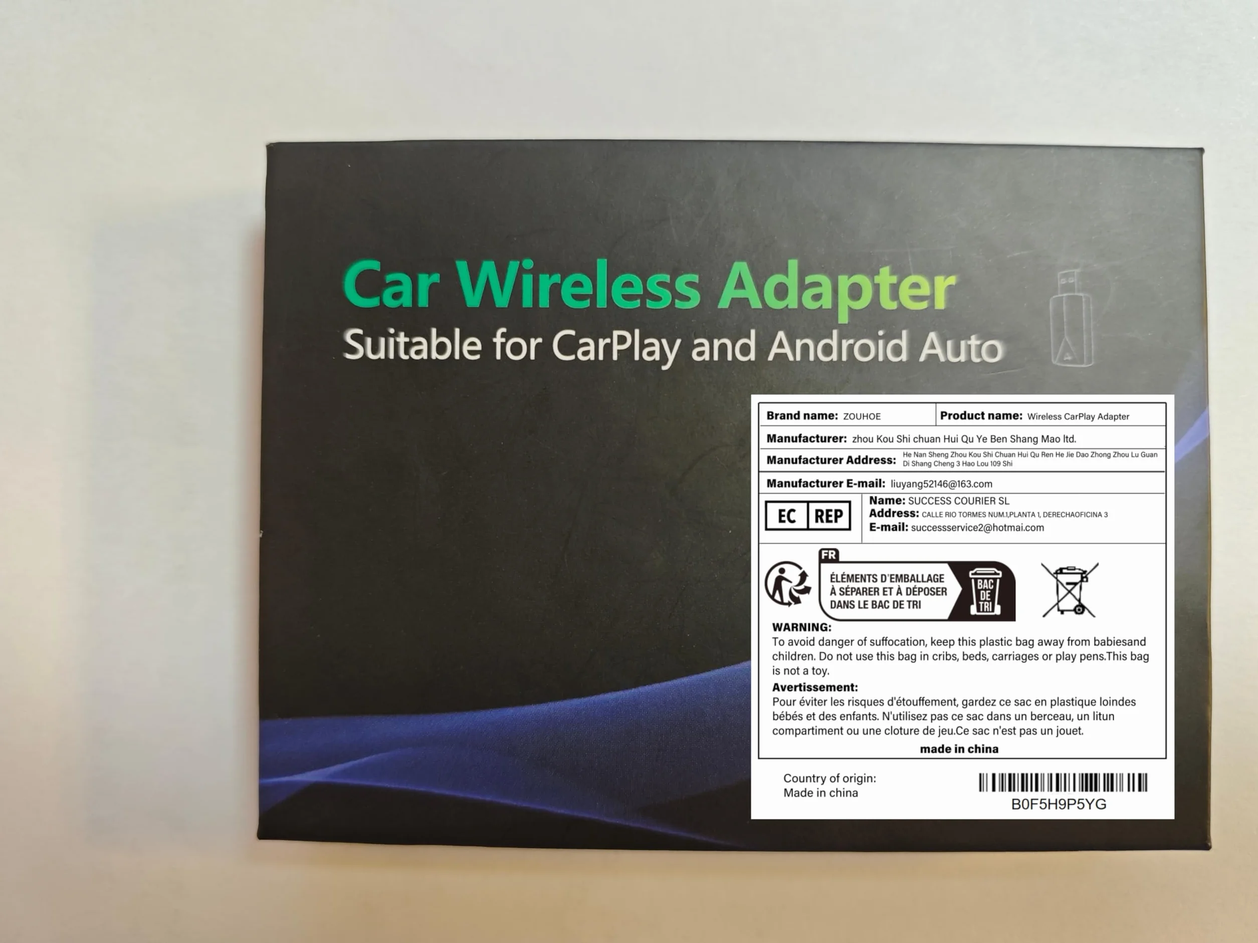 Adattatore CarPlay Wireless – Adattatore Android Auto Wireless, Wi-Fi 5,8GHz Plug & Play, Mini e Stabile, iOS 10+/Android 10+, Connessione Automatica Rapida per Auto dal 2016 in poi (11 Pezzi)