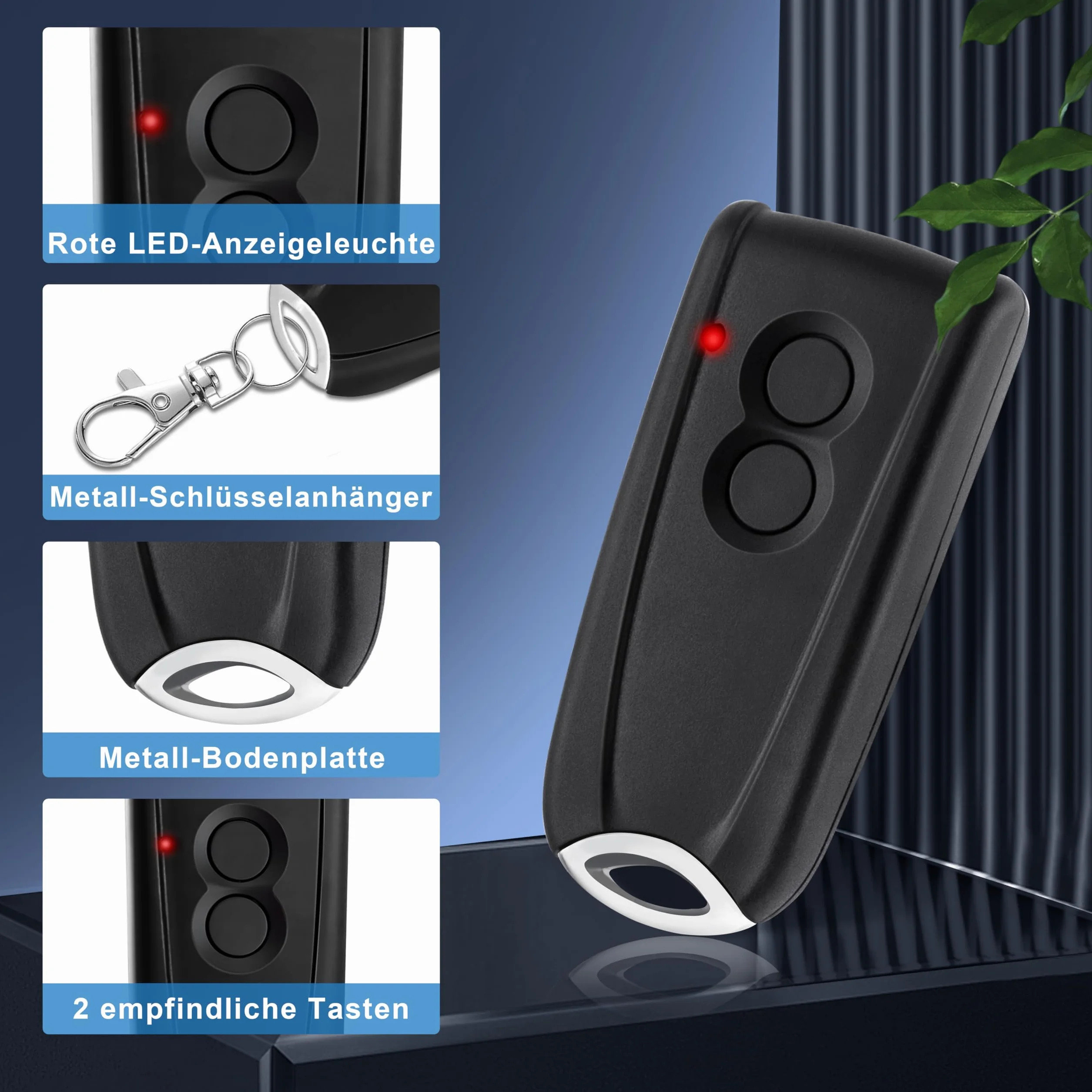 pepape 2 pezzi apriporta del garage telecomando per trasmettitore manuale EcoStar RSC2-433 RSE2-433, con fondo in metallo, compatibile con azionamento per porta del garage Hörmann Liftronic 500/700