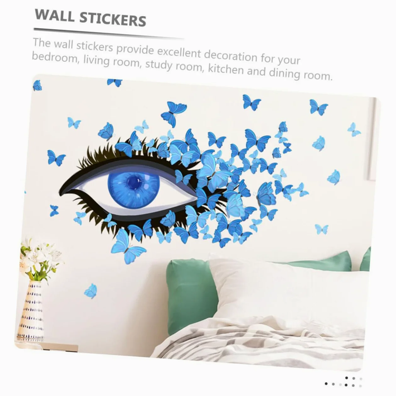SHINEOFI 3 Set Adesivi Murali Adesivo Per Camera Autoadesivo Farfalla Decorazioni Arredamento Casa Adesivo Da Parete Per La Casa Decalcomania Della Parete Del Soggiorno Pvc Blu 2 Pezzi*3