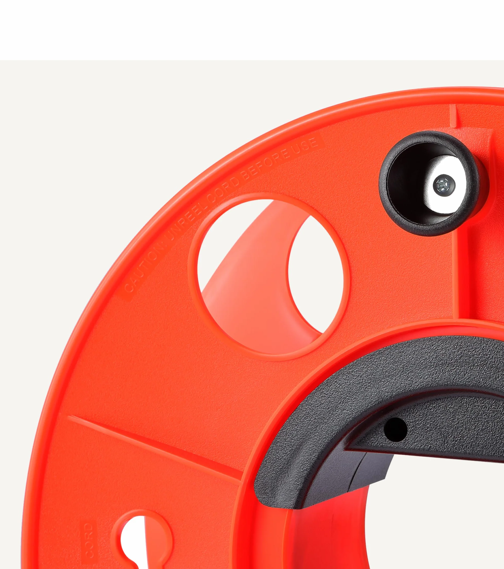 Amazon Basics Avvolgicavo Per Cavi Elettrici, Luci Natalizie, Tubi Flessibili e Corde, Fino a 45m di Lunghezza, Arancione