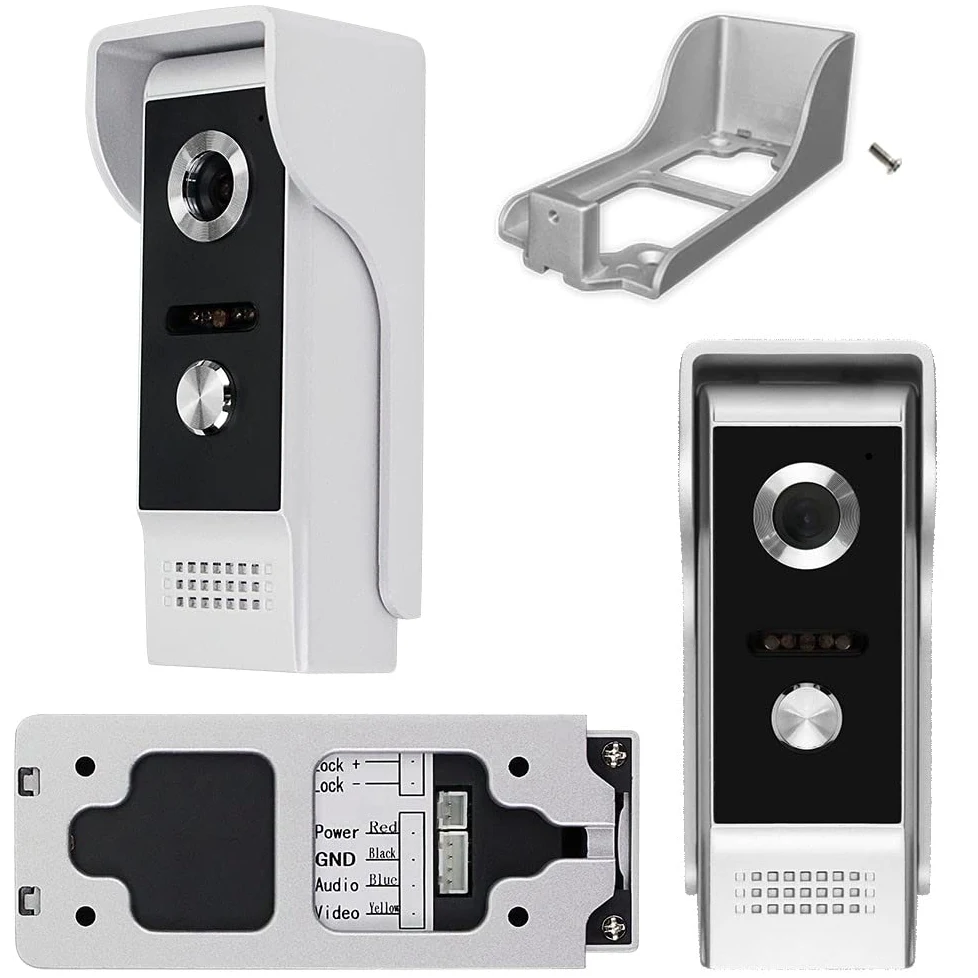 YiToo Videocitofono da 7 pollici Cablato Sistema di campanello per telefono del portello Un monitor per interni con una 700TVL fotocamera esterna, impermeabile a infrarossi visione notturna