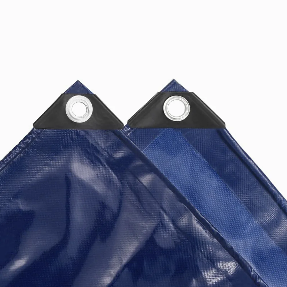 Telone 650 g/m² in tela con rivestimento in PVC blu, 1,5 x 20 m, con occhielli, per mobili da giardino, auto, barca, resistente alle intemperie